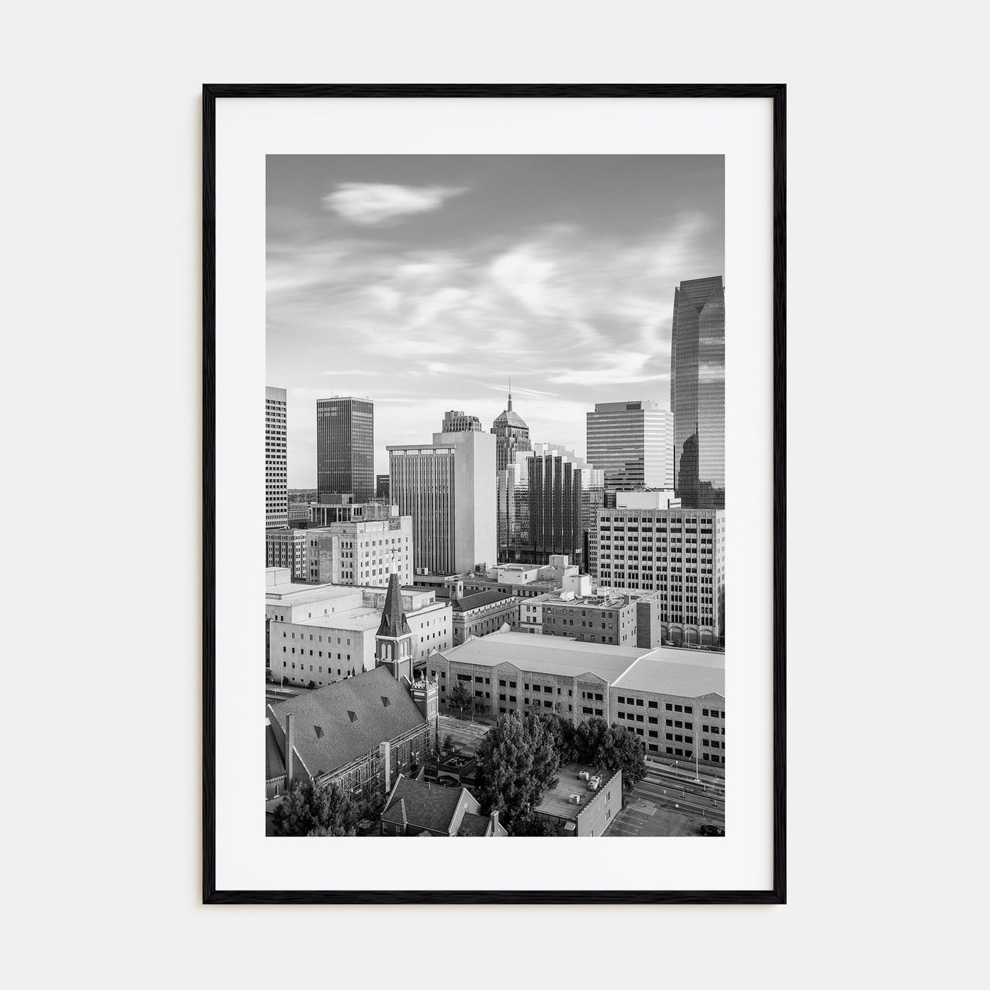 Oklahoma City Photo B&W Poster