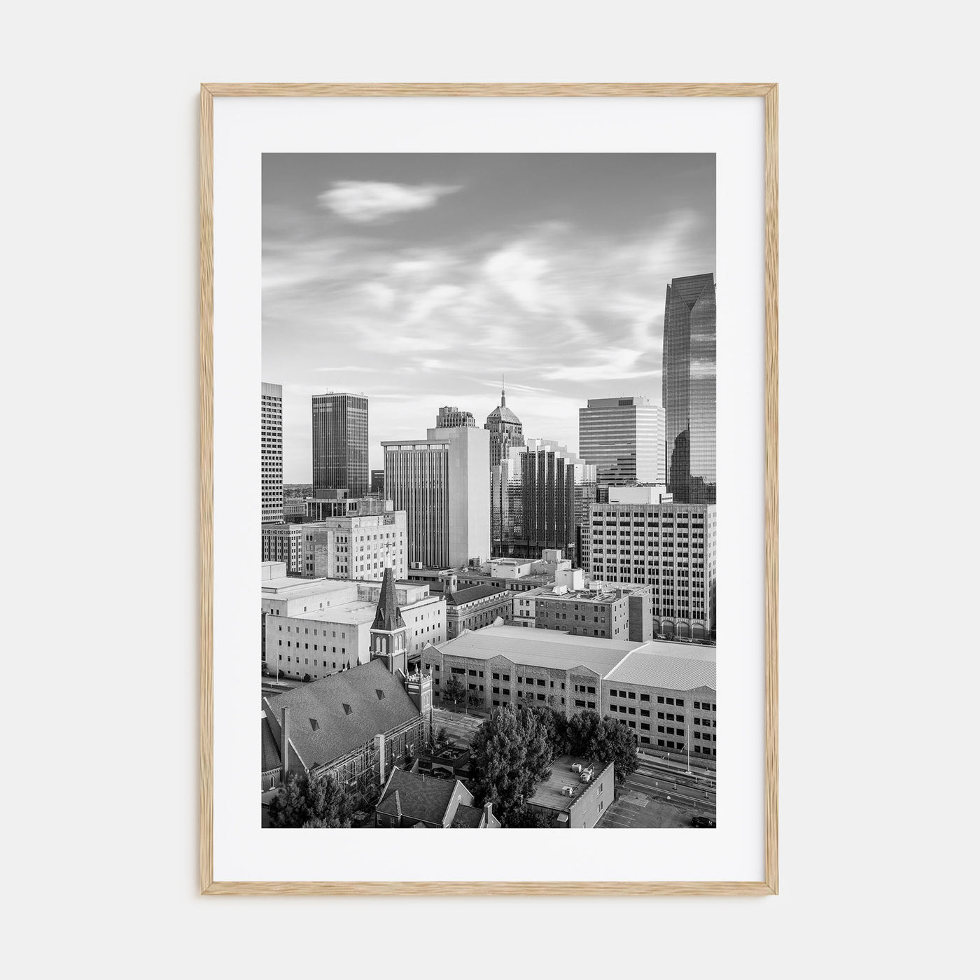 Oklahoma City Photo B&W Poster