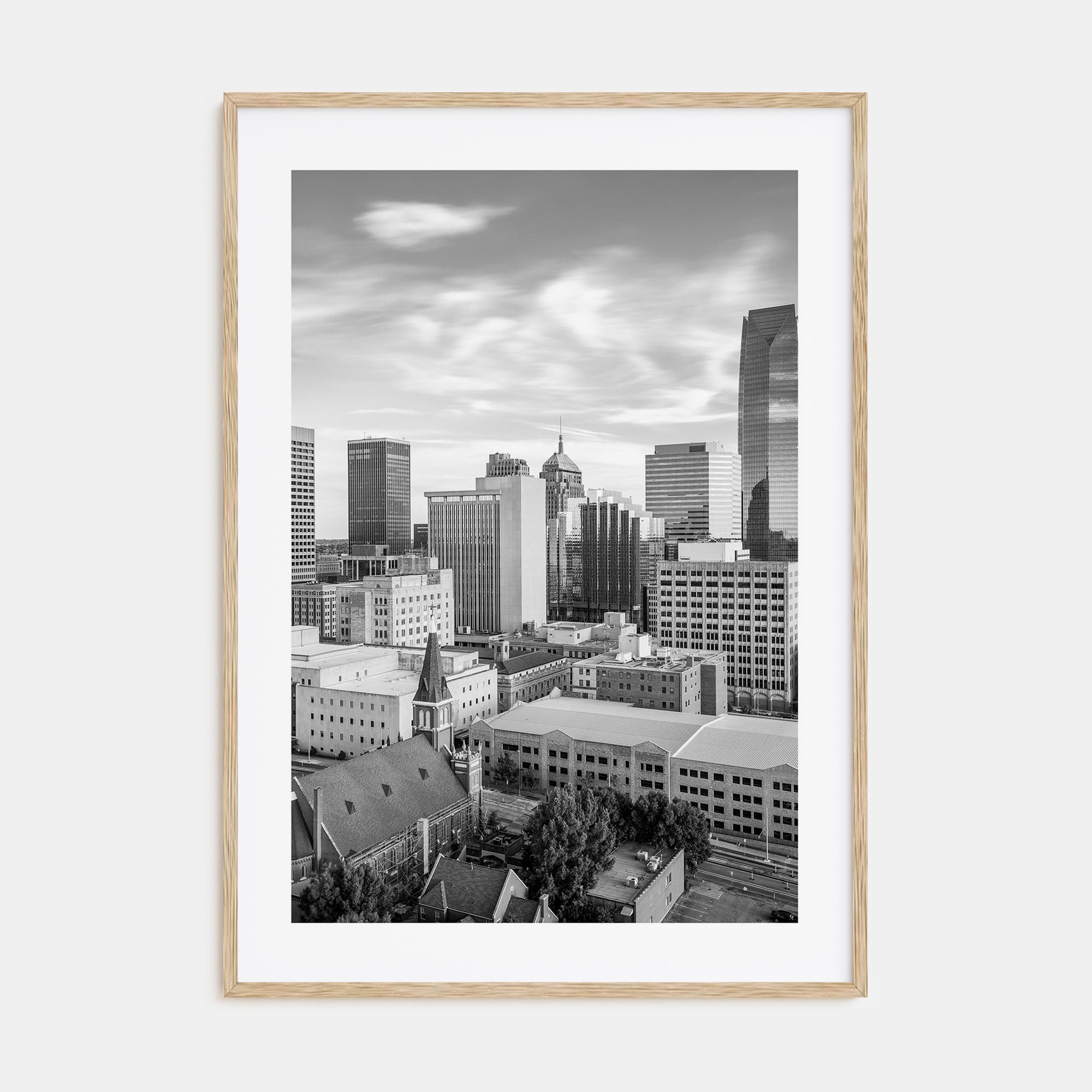 Oklahoma City Photo B&W Poster