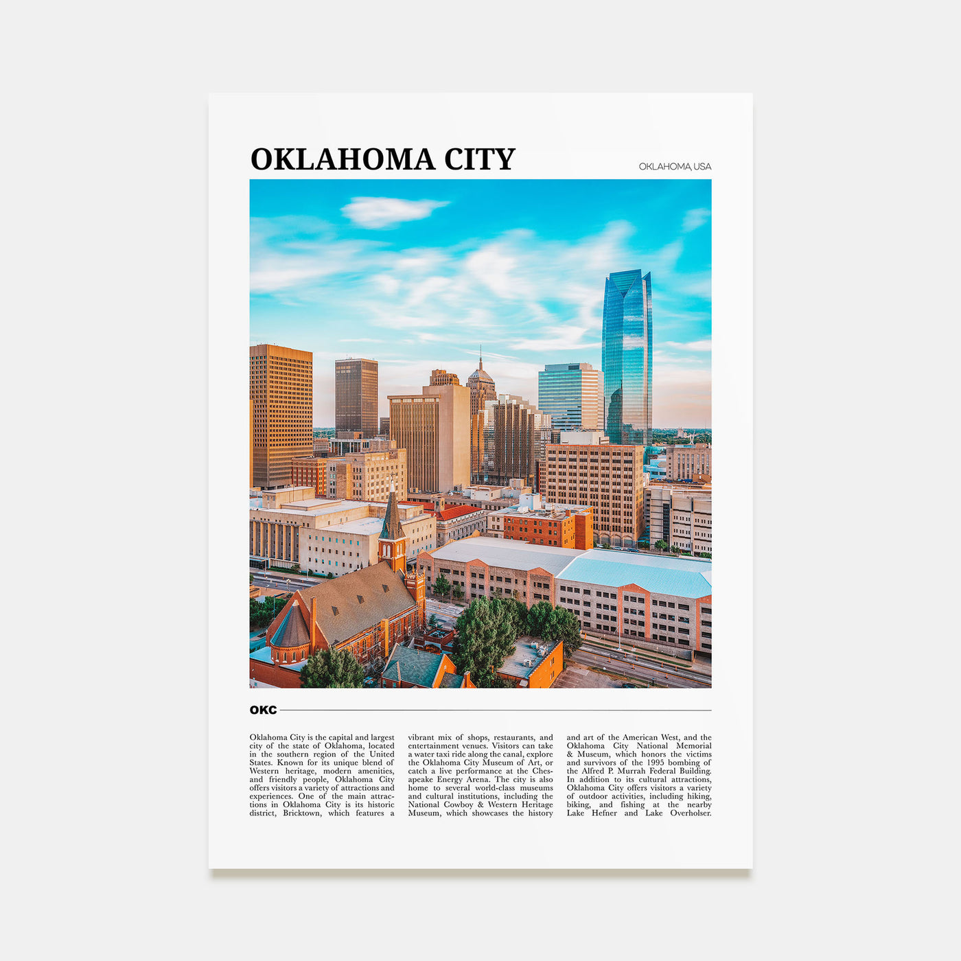 Oklahoma City Travel Color No 1 Poster