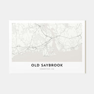 Old Saybrook Map Landscape Poster