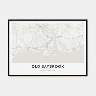 Old Saybrook Map Landscape Poster
