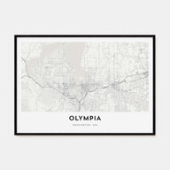 Olympia Map Landscape Poster