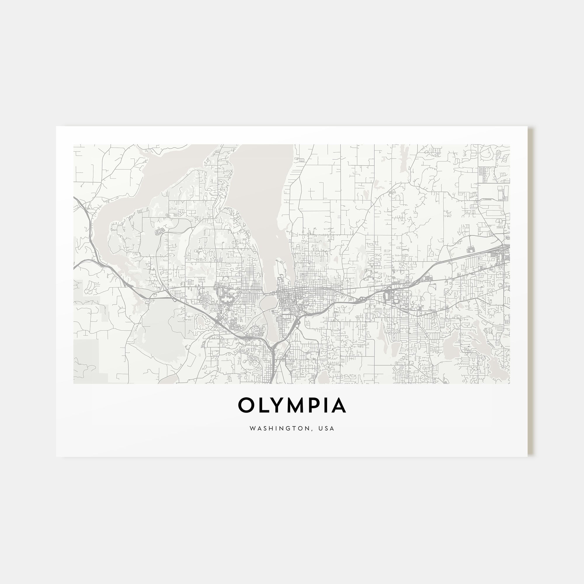 Olympia Map Landscape Poster