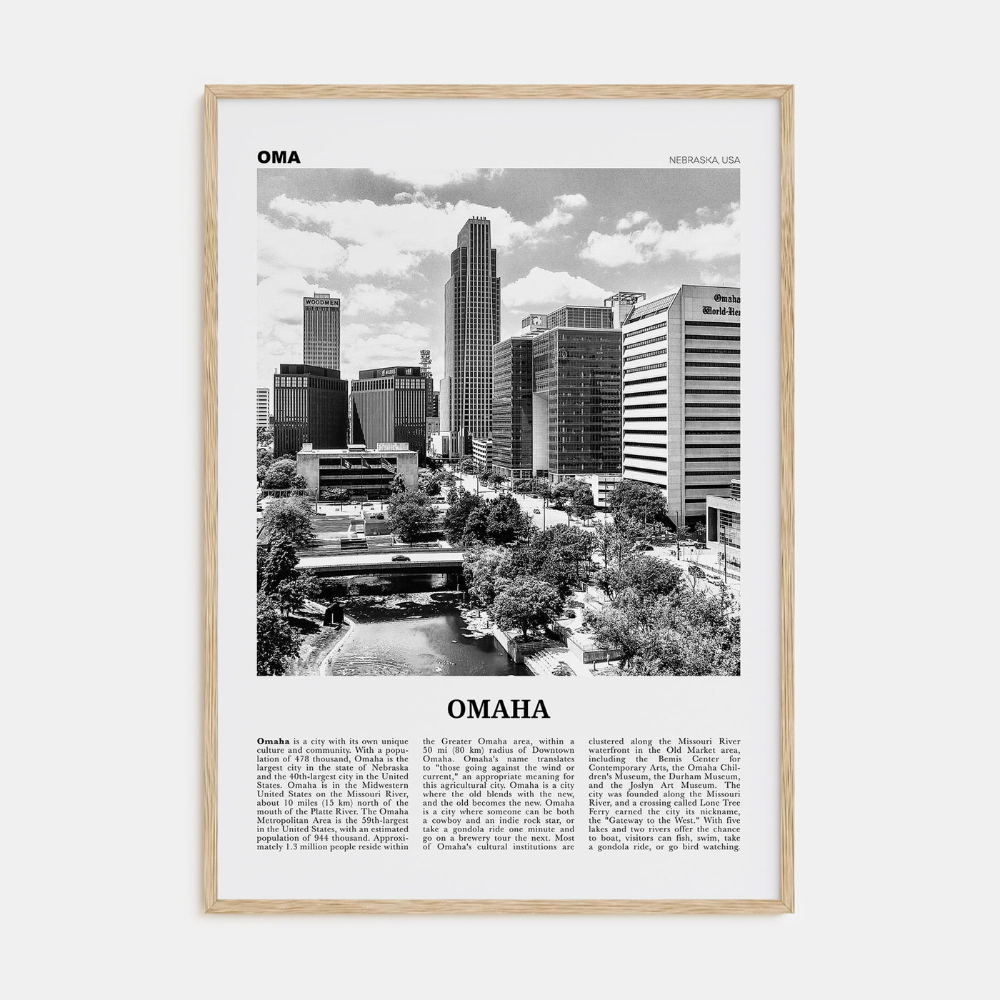 Omaha Travel B&W No 1 Poster