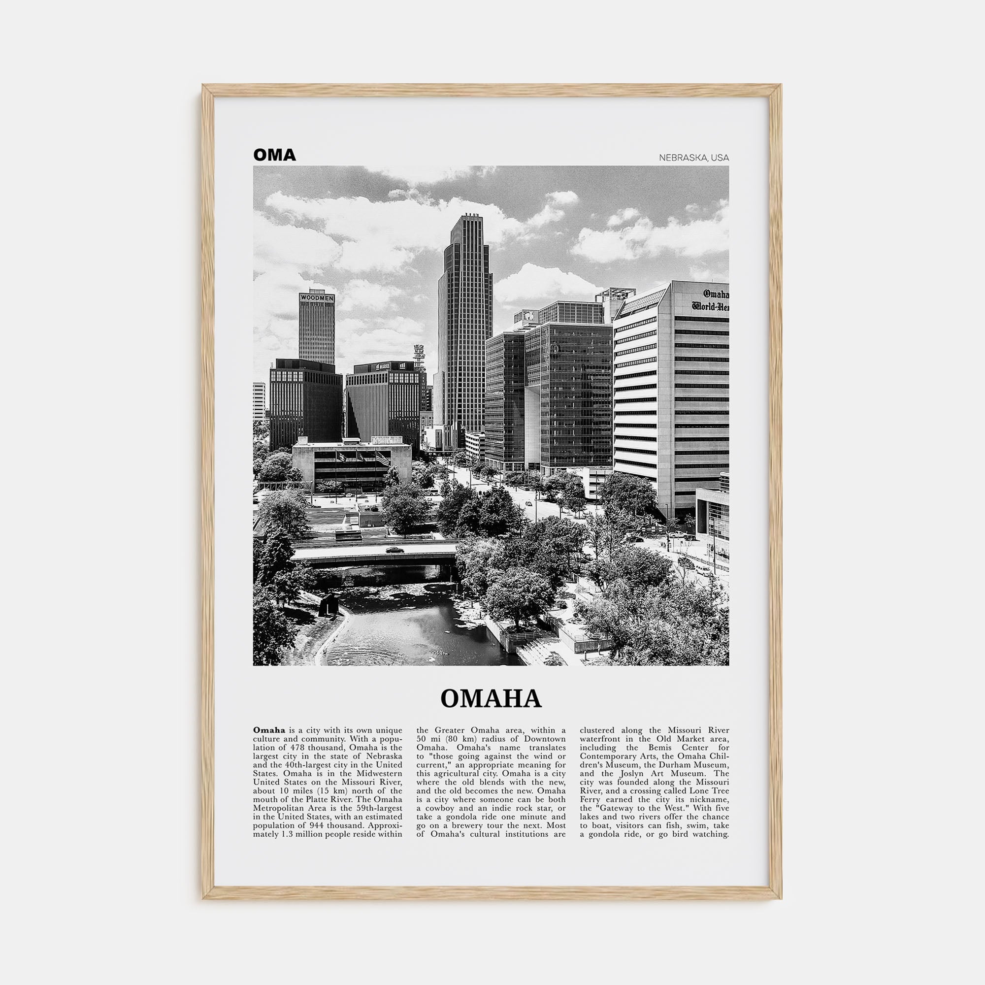 Omaha Travel B&W No 1 Poster