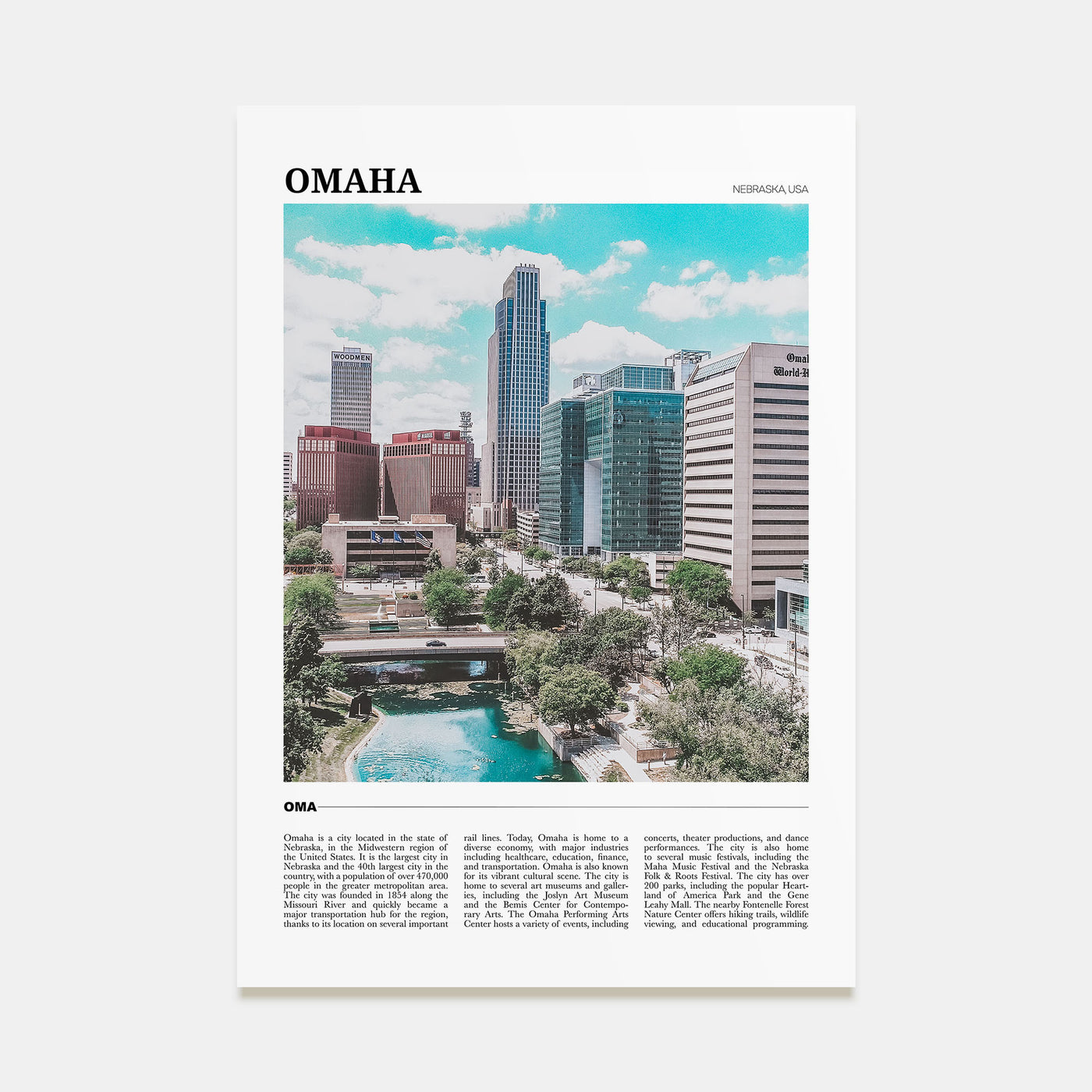 Omaha Travel Color Poster