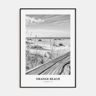 Orange Beach Portrait B&W Poster
