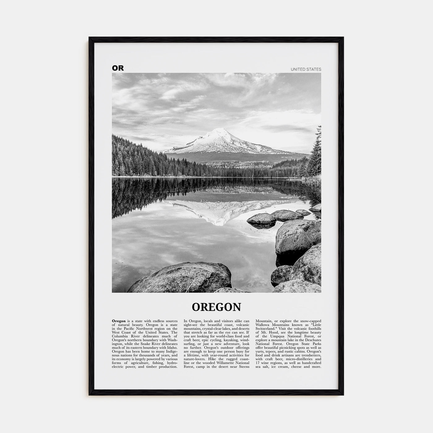 Oregon Travel B&W No 2 Poster