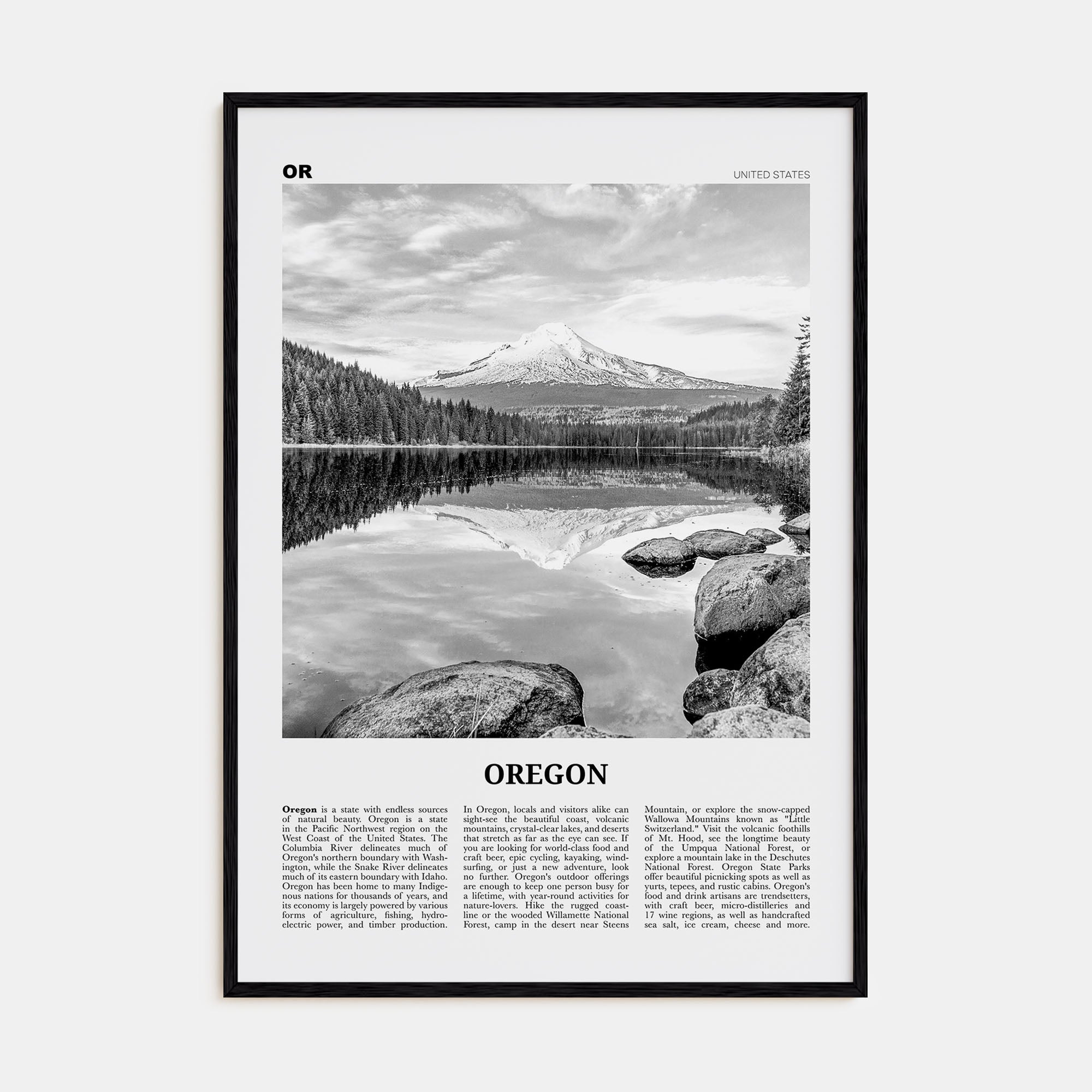 Oregon Travel B&W No 2 Poster