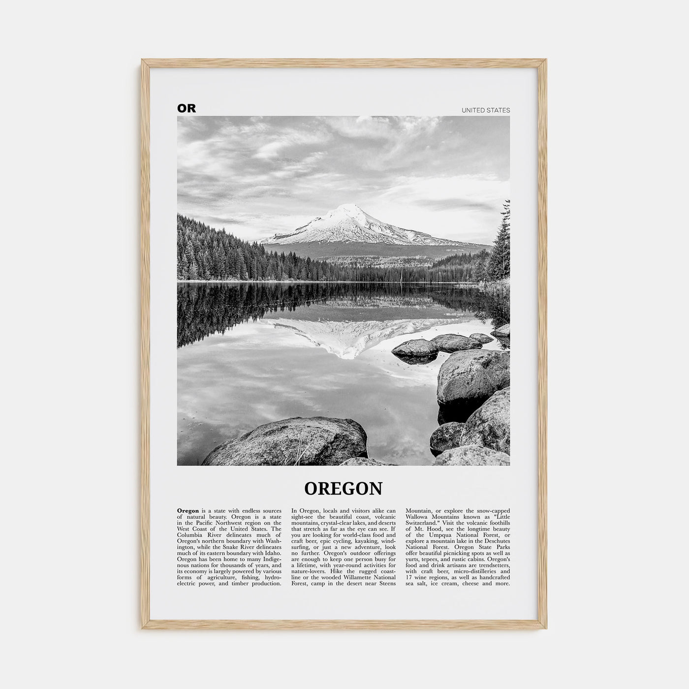Oregon Travel B&W No 2 Poster