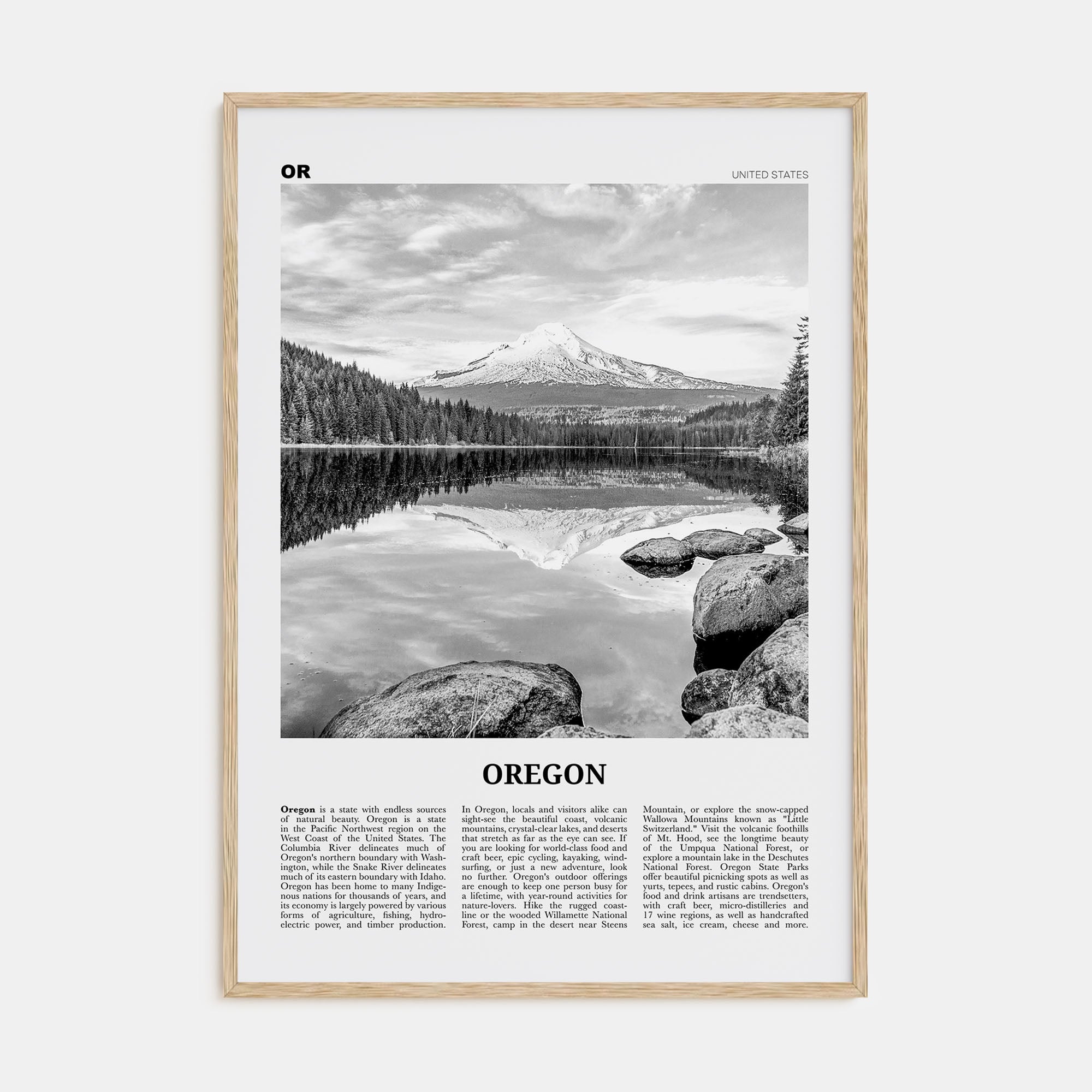 Oregon Travel B&W No 2 Poster