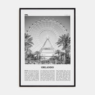 Orlando Travel B&W No 2 Poster