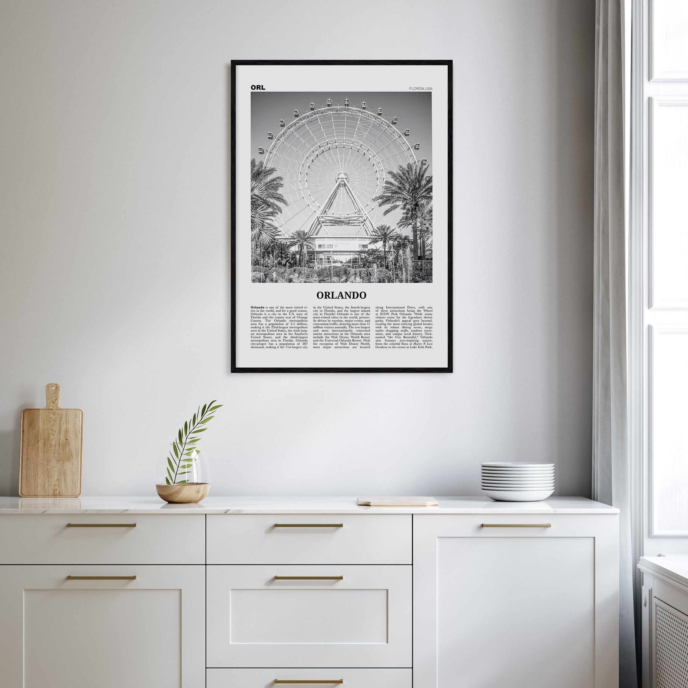 Orlando Travel B&W No 2 Poster