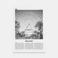 Orlando Travel B&W No 2 Poster