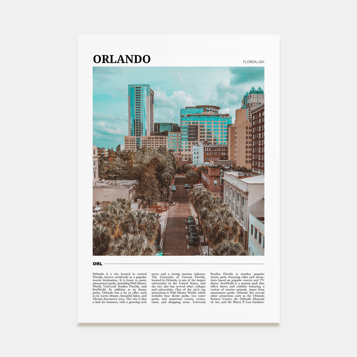 Orlando Travel Color No 1 Poster