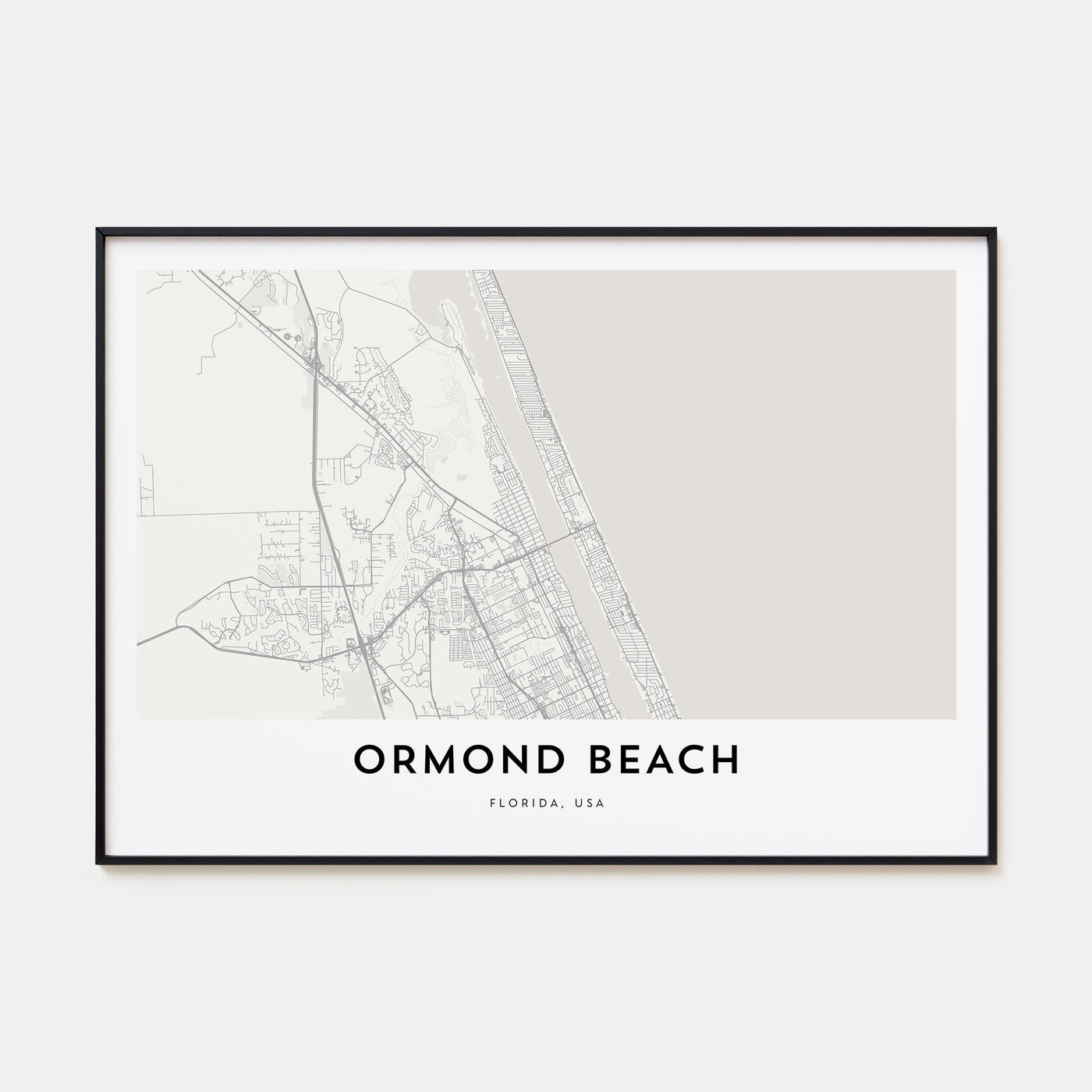 Ormond Beach Map Landscape Poster