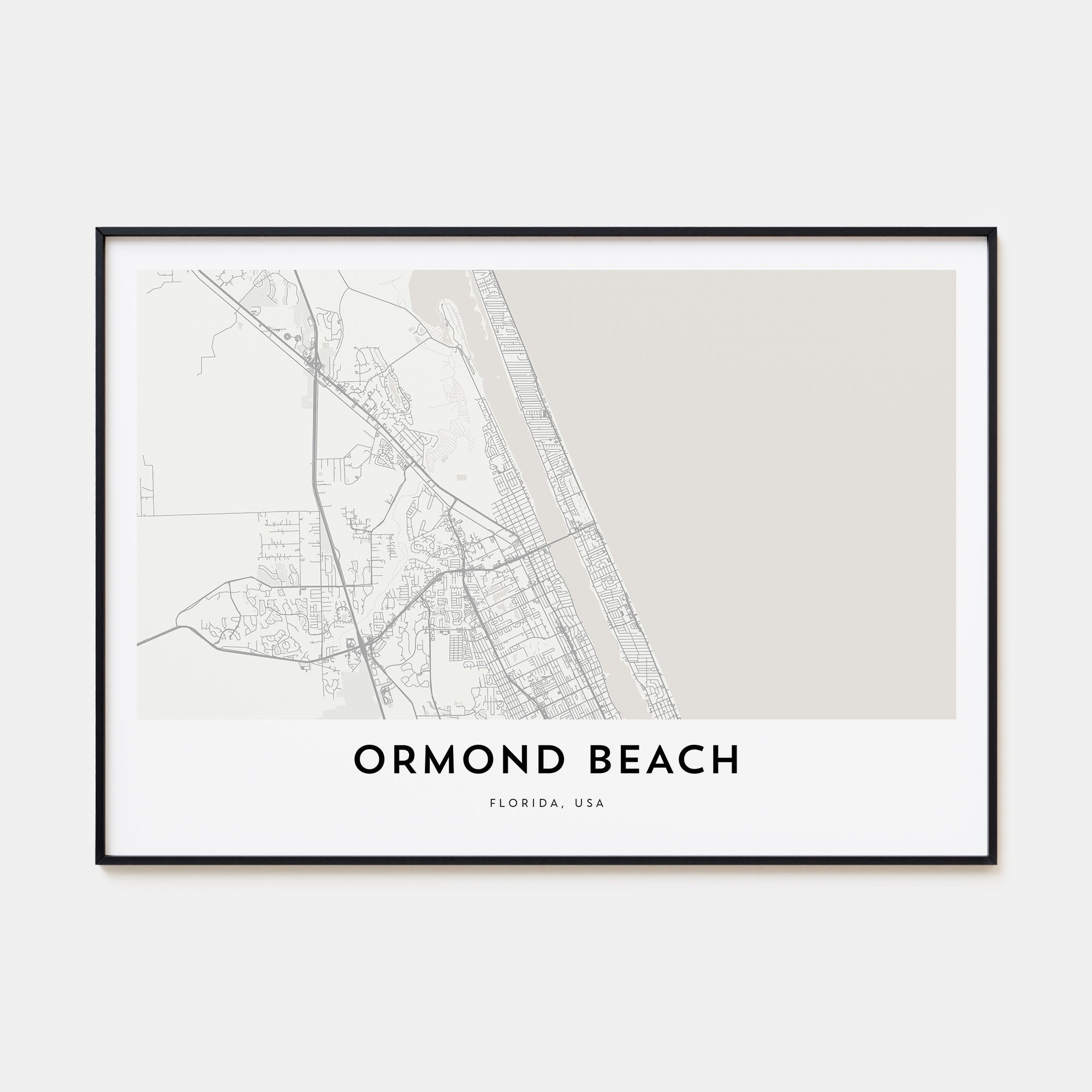 Ormond Beach Map Landscape Poster