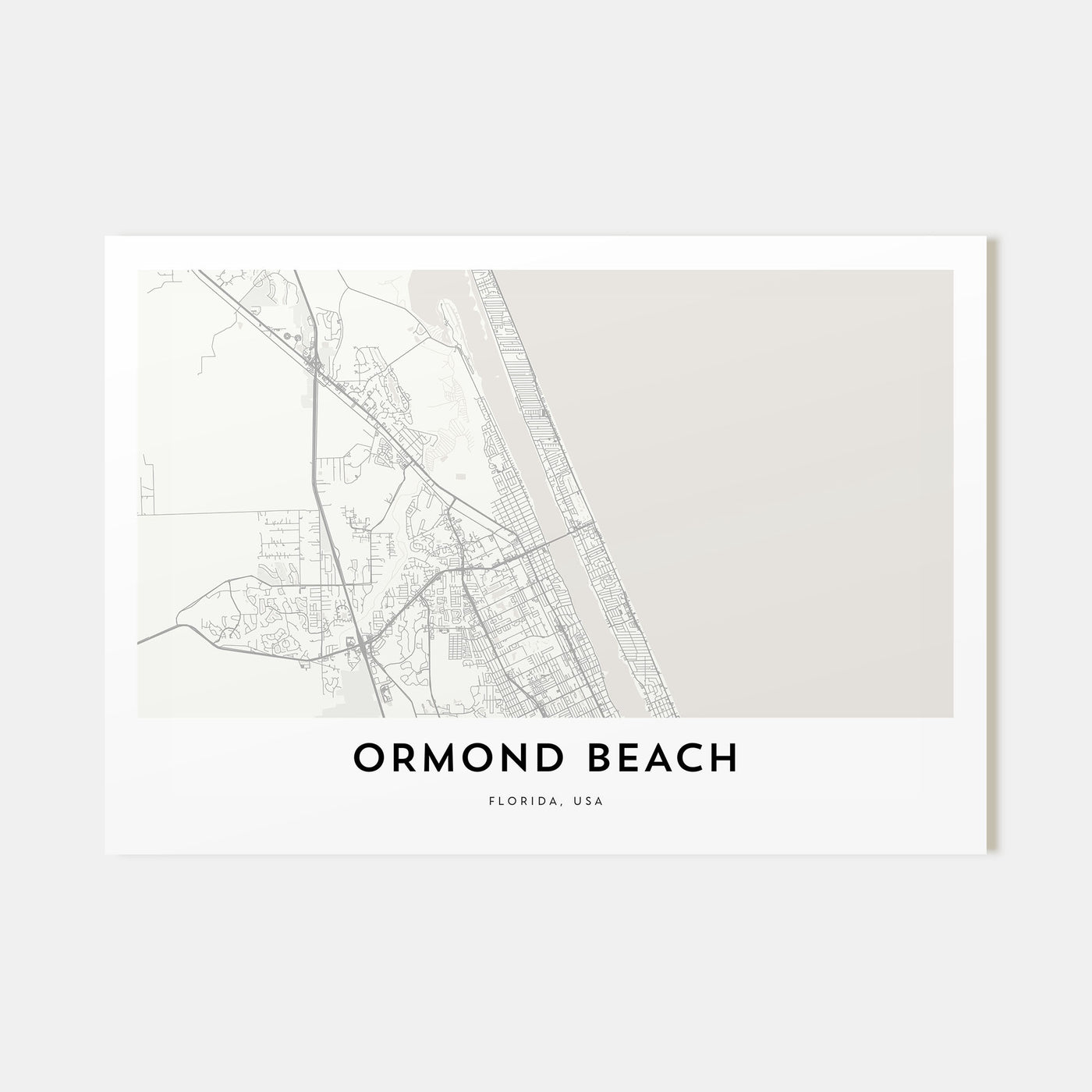 Ormond Beach Map Landscape Poster