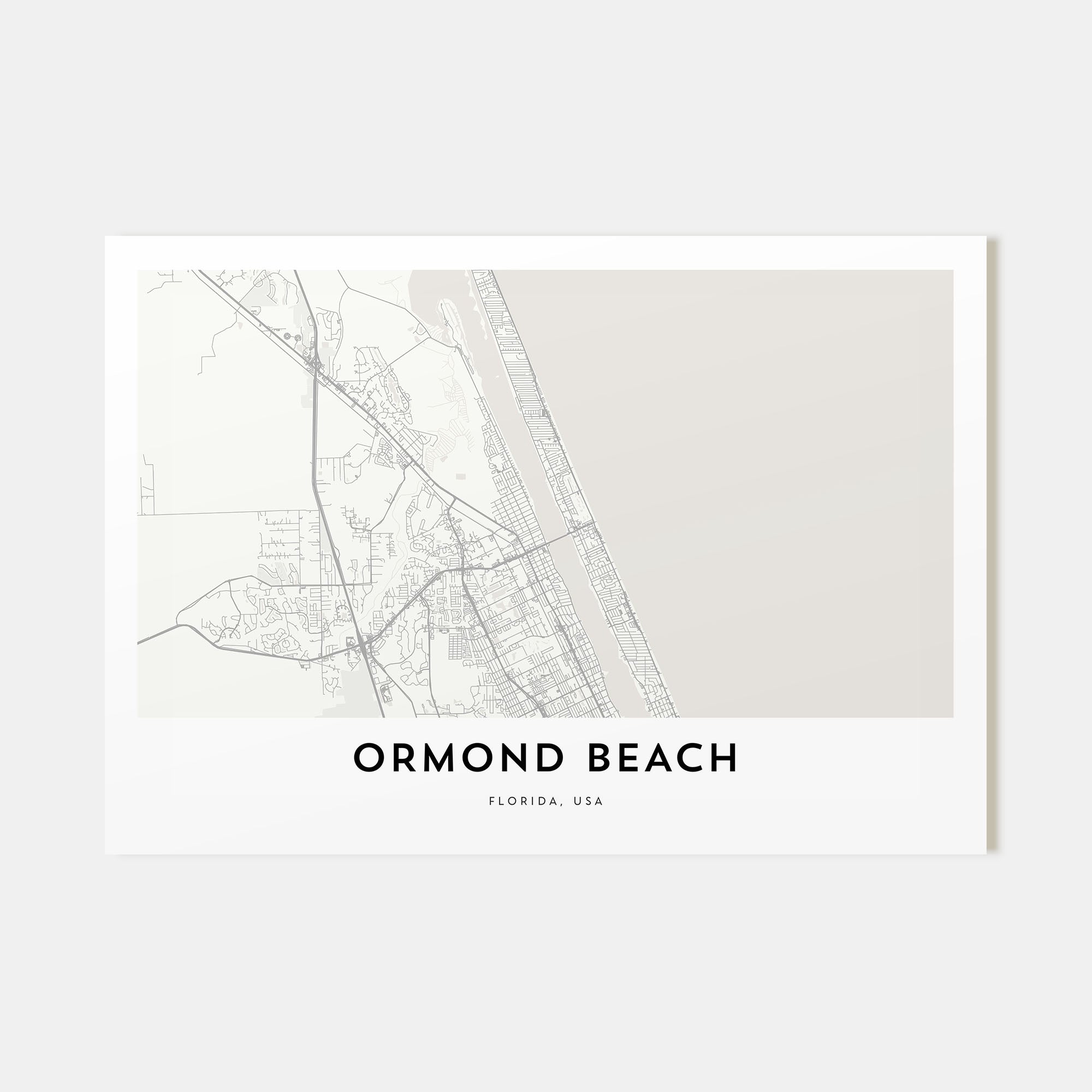 Ormond Beach Map Landscape Poster