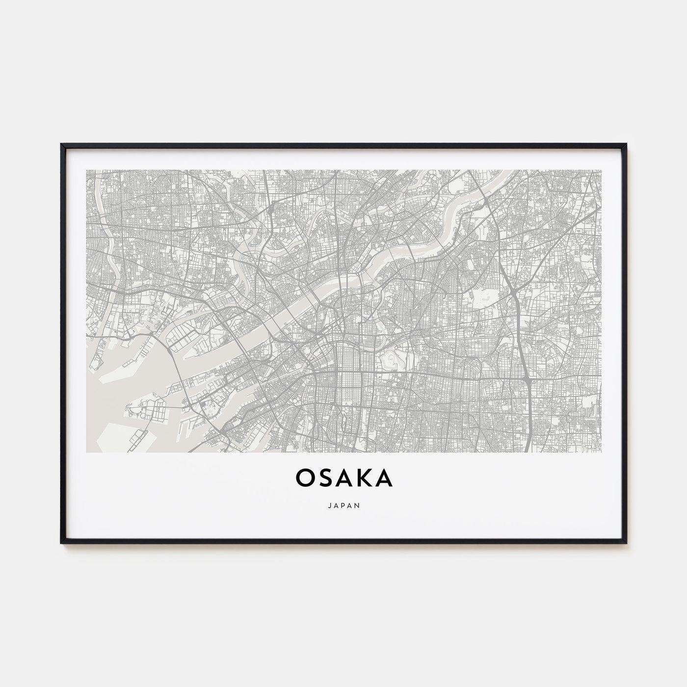 Osaka Map Landscape Poster