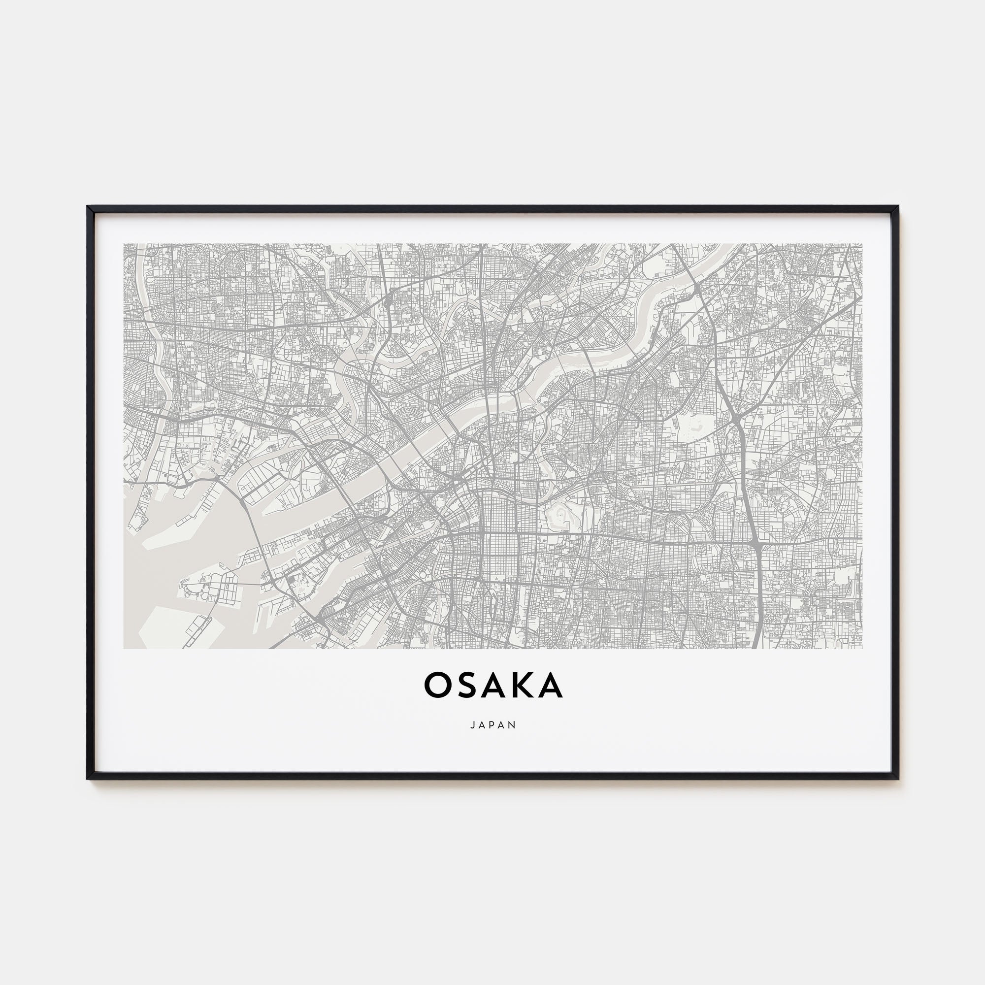 Osaka Map Landscape Poster