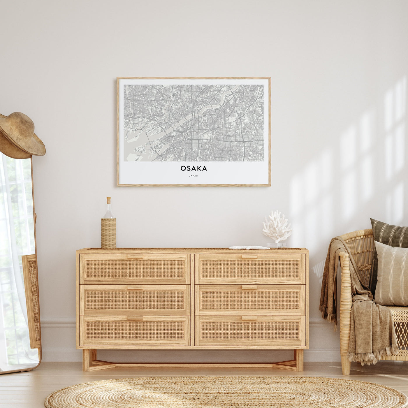 Osaka Map Landscape Poster