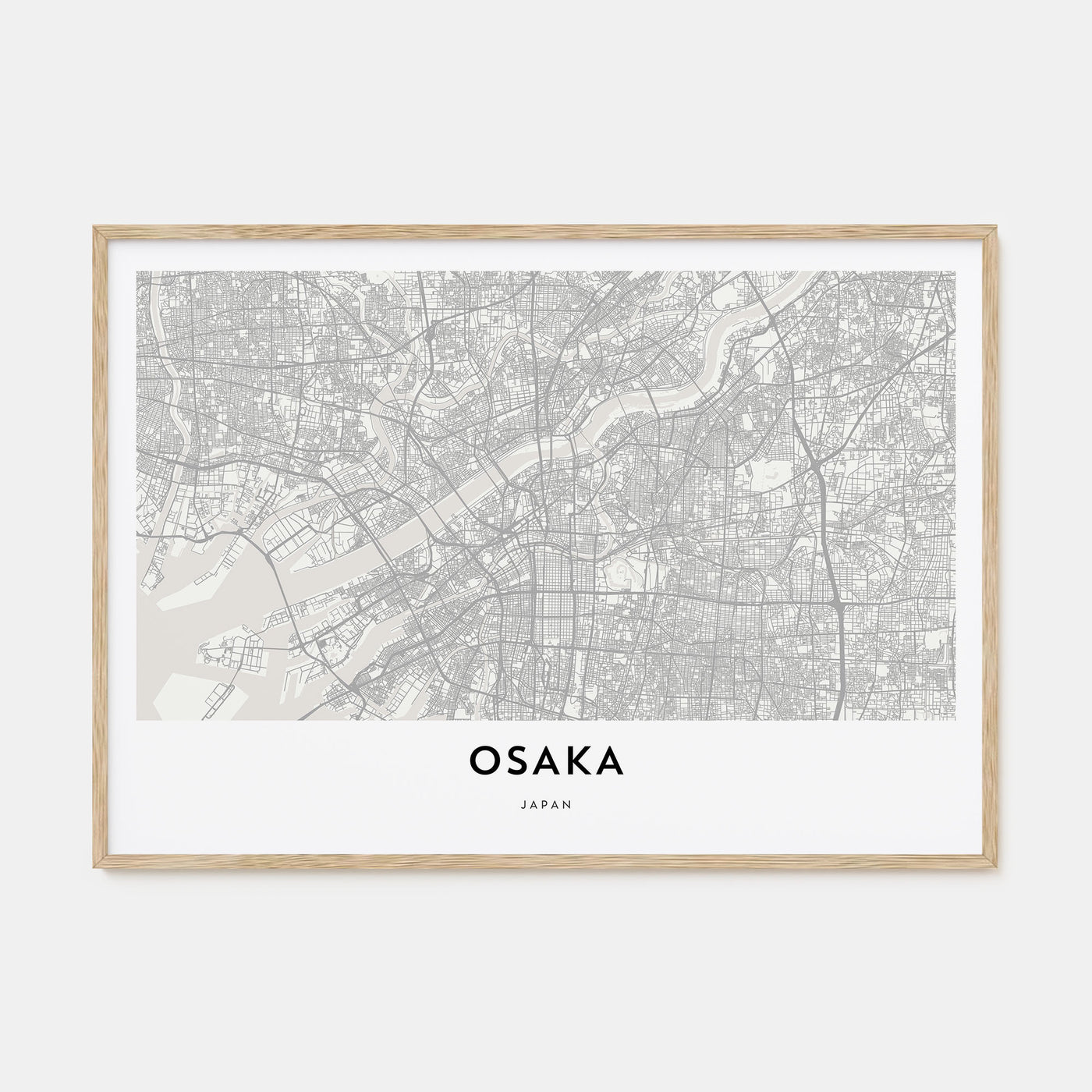 Osaka Map Landscape Poster