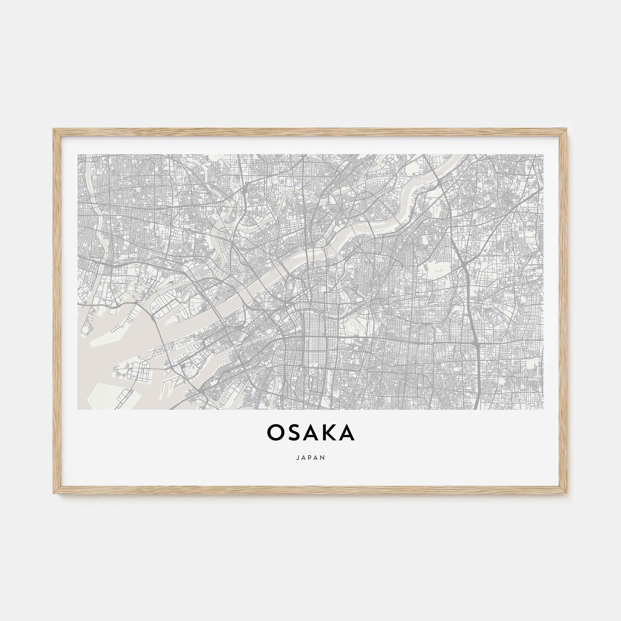 Osaka Map Landscape Poster