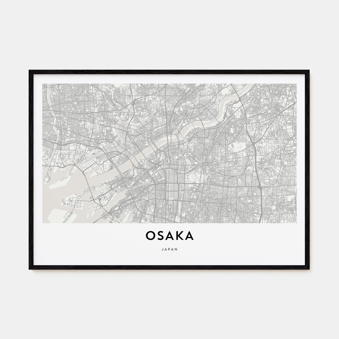 Osaka Map Landscape Poster