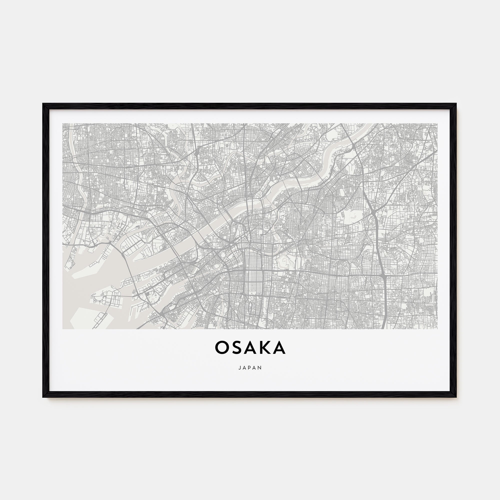 Osaka Map Landscape Poster