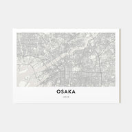 Osaka Map Landscape Poster