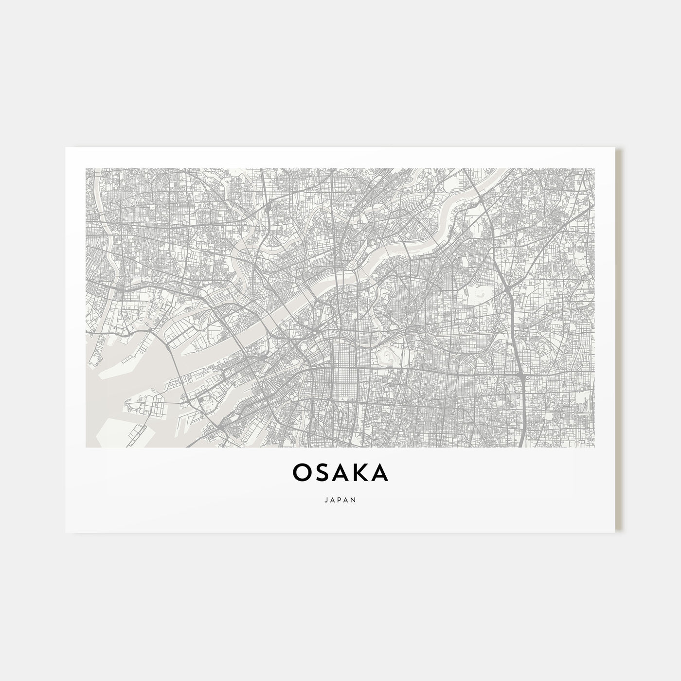 Osaka Map Landscape Poster