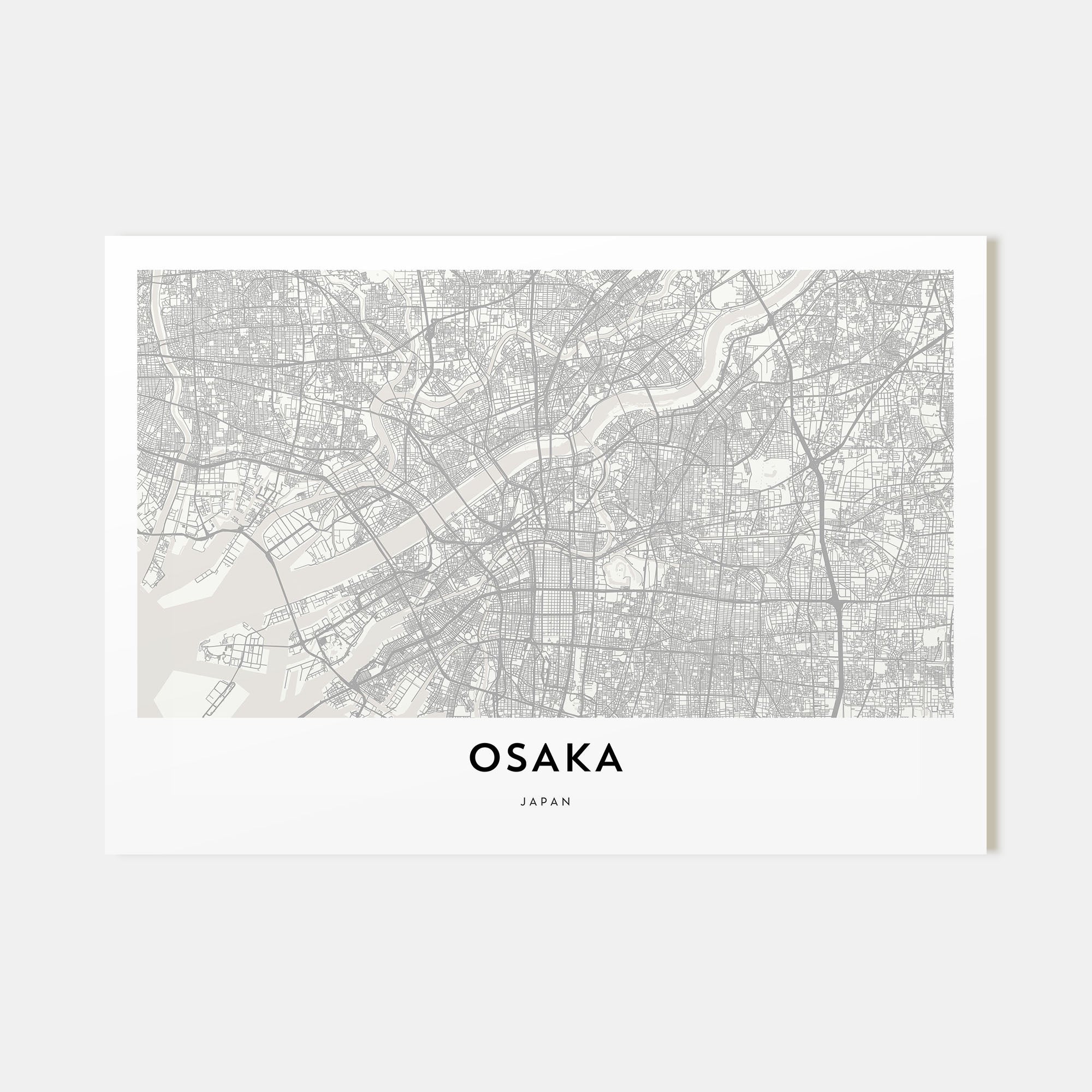 Osaka Map Landscape Poster