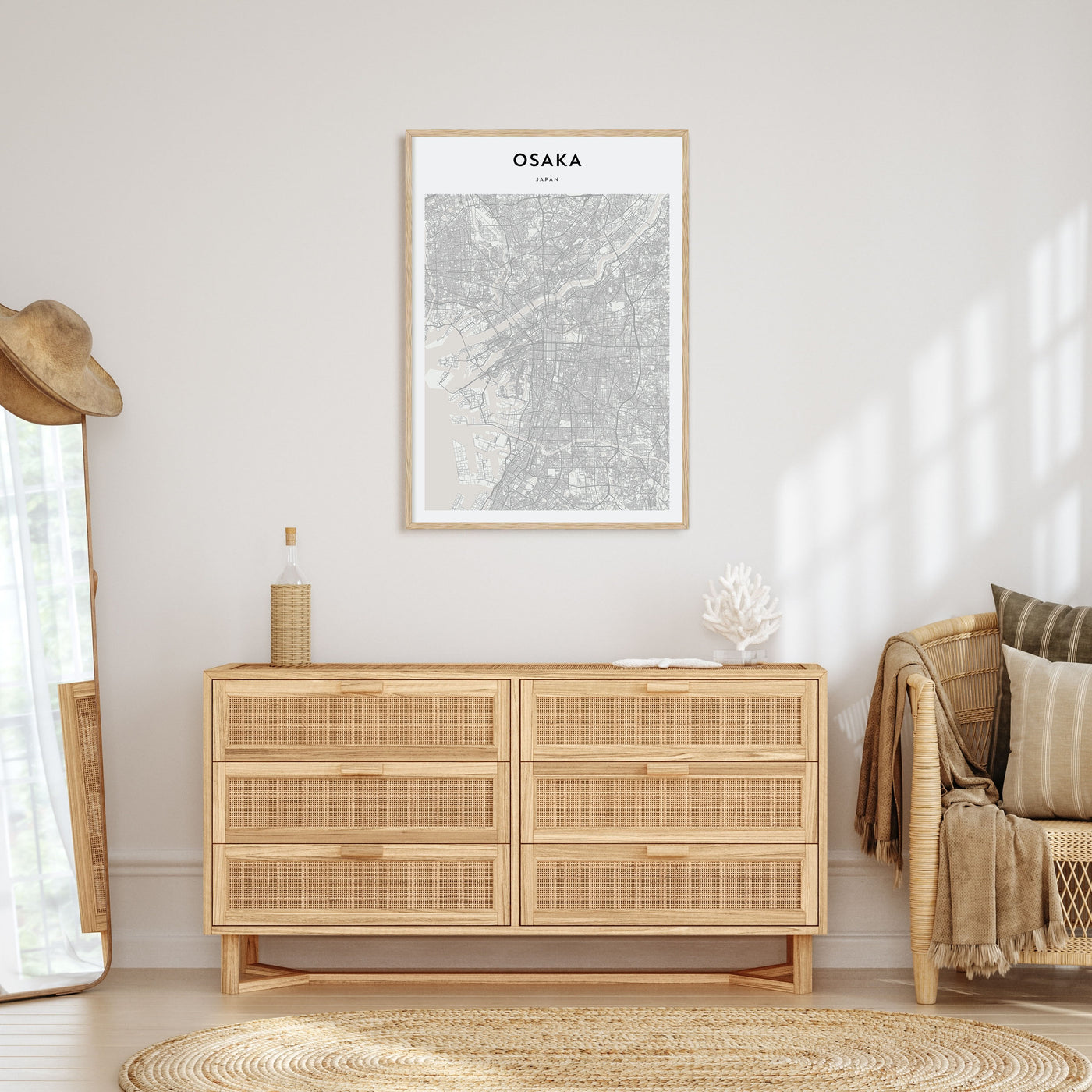 Osaka Map Portrait Poster