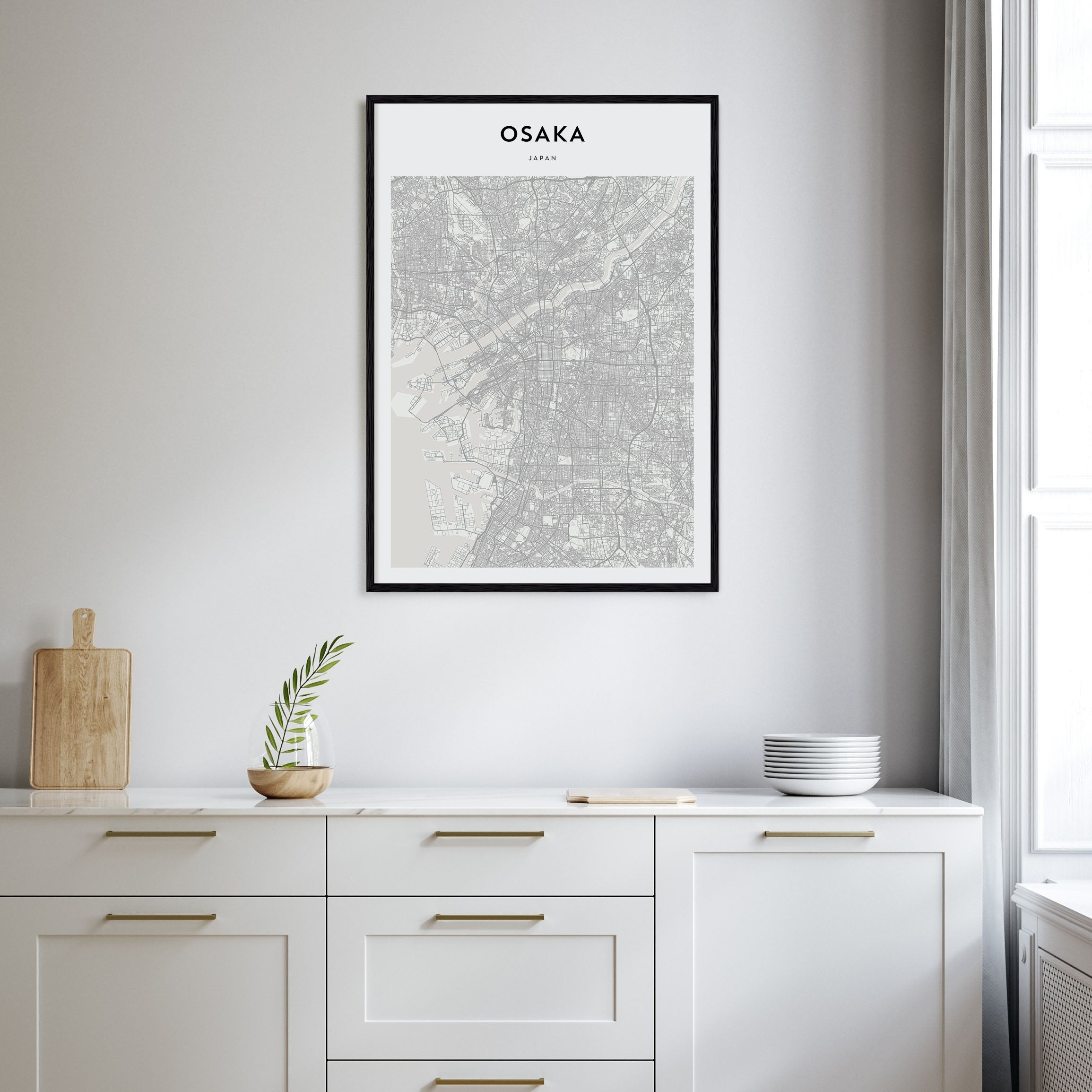 Osaka Map Portrait Poster