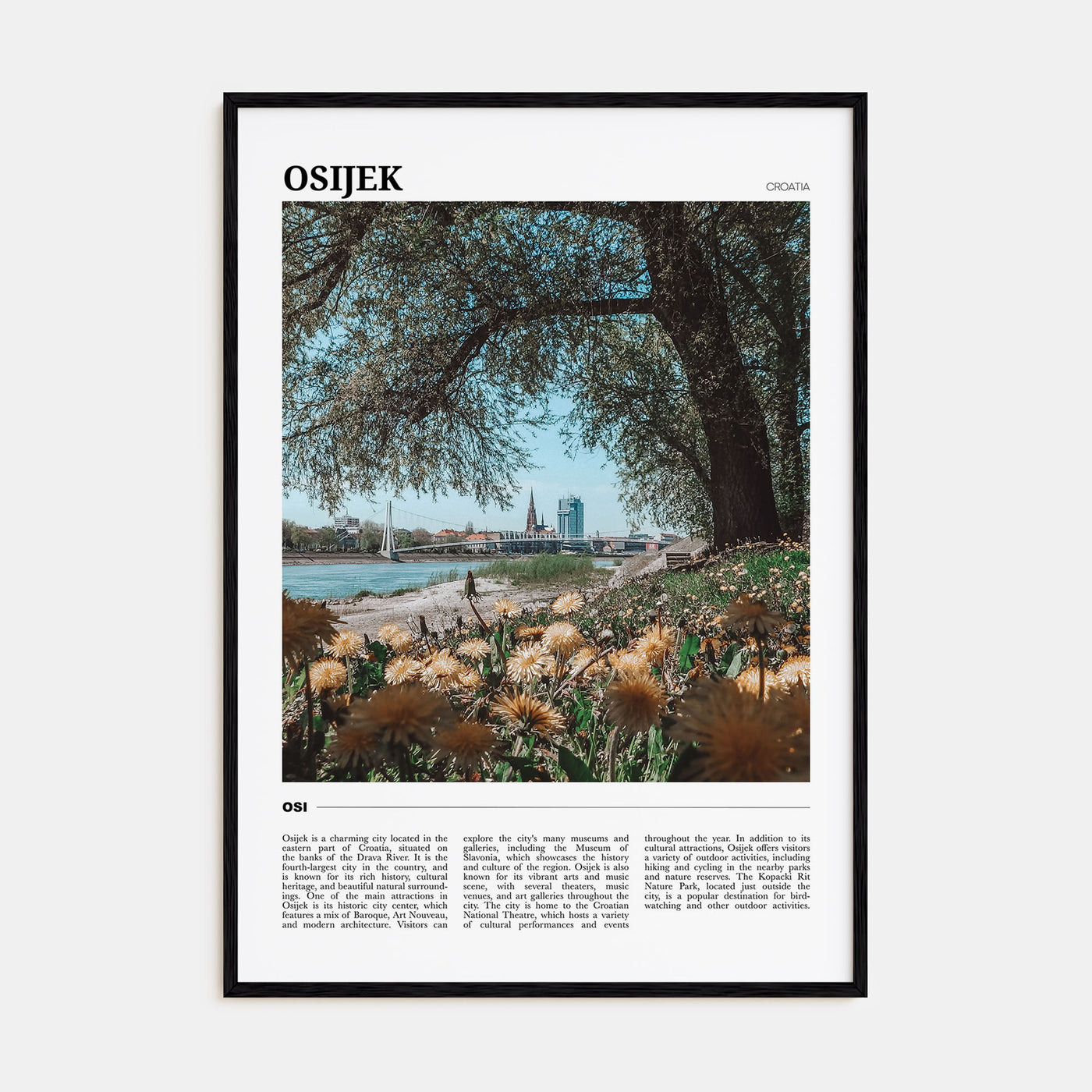 Osijek Travel Color Poster