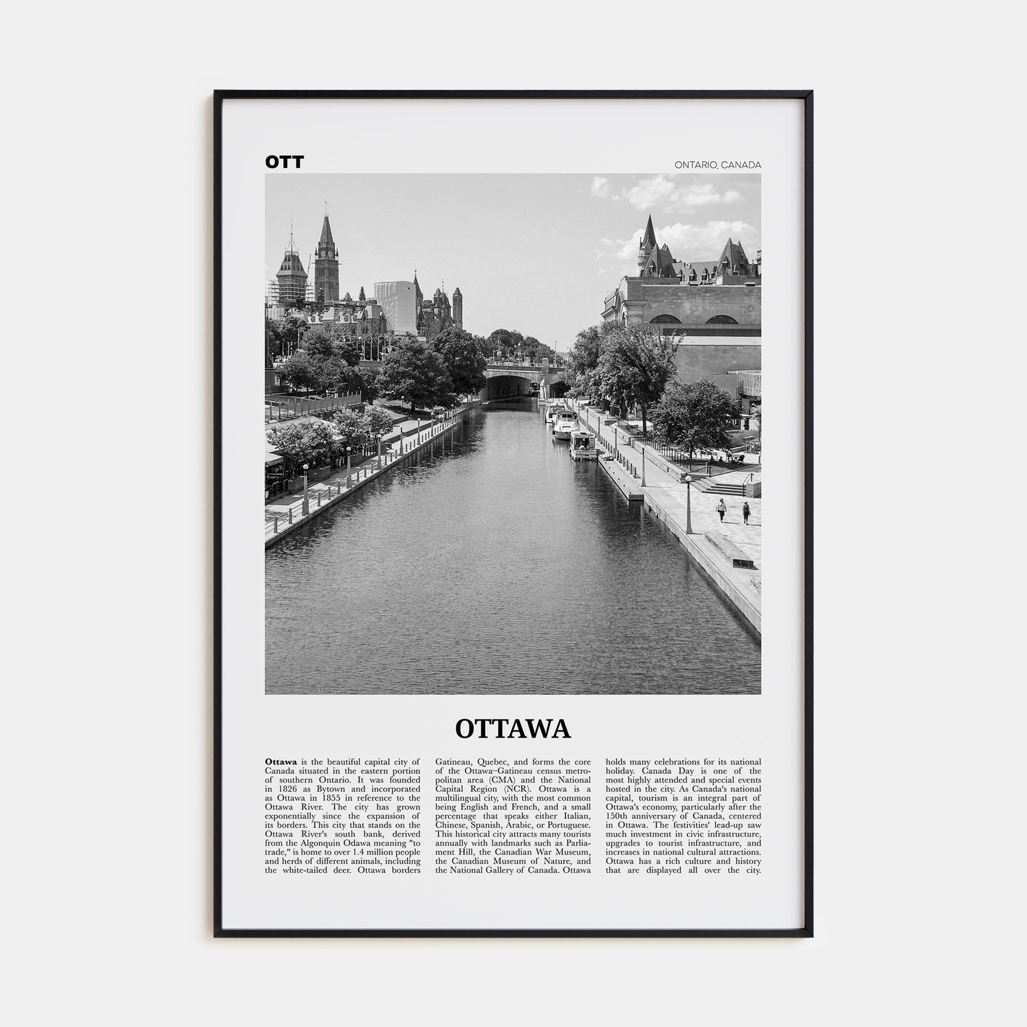 Ottawa Travel B&W No 1 Poster