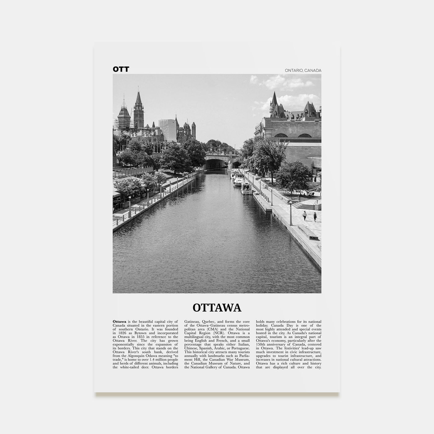 Ottawa Travel B&W No 1 Poster