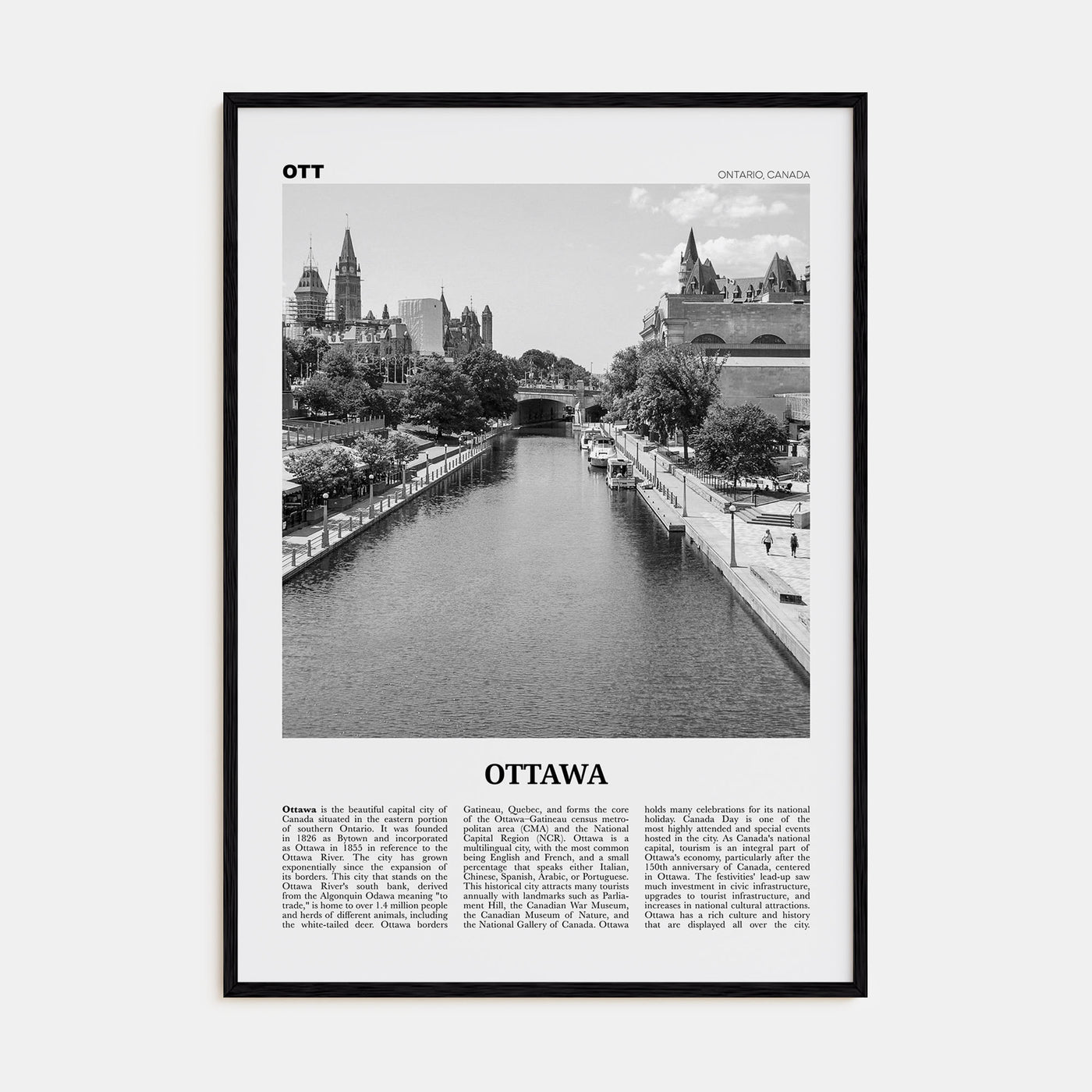 Ottawa Travel B&W No 1 Poster