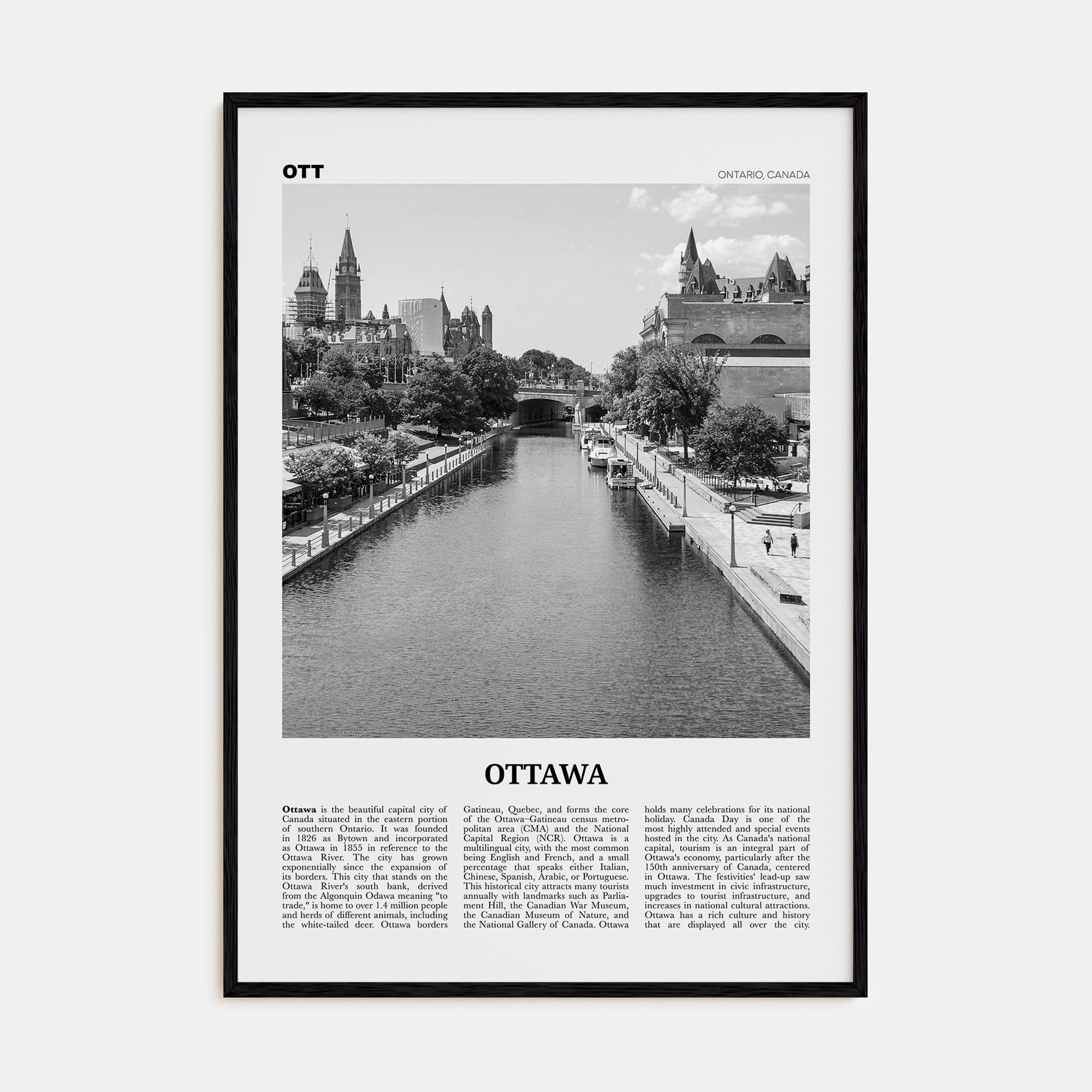 Ottawa Travel B&W No 1 Poster