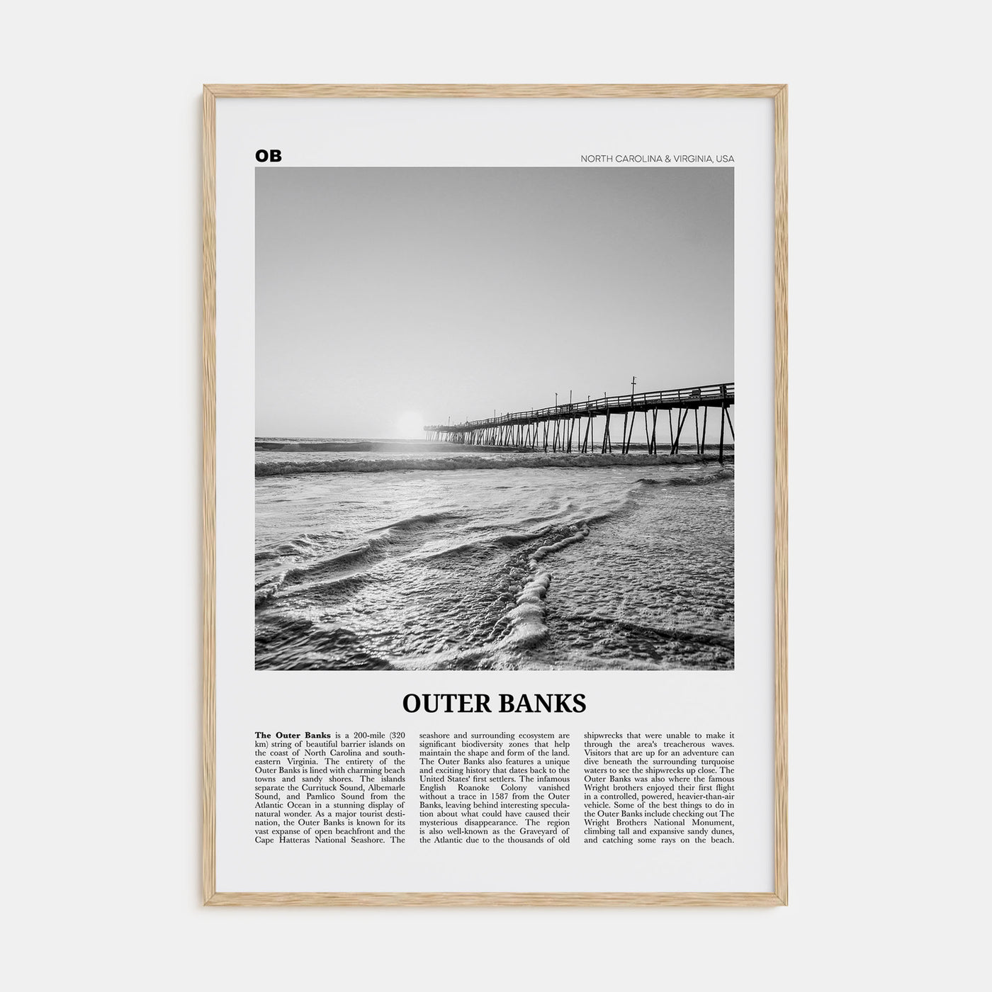 Outer Banks Travel B&W Poster