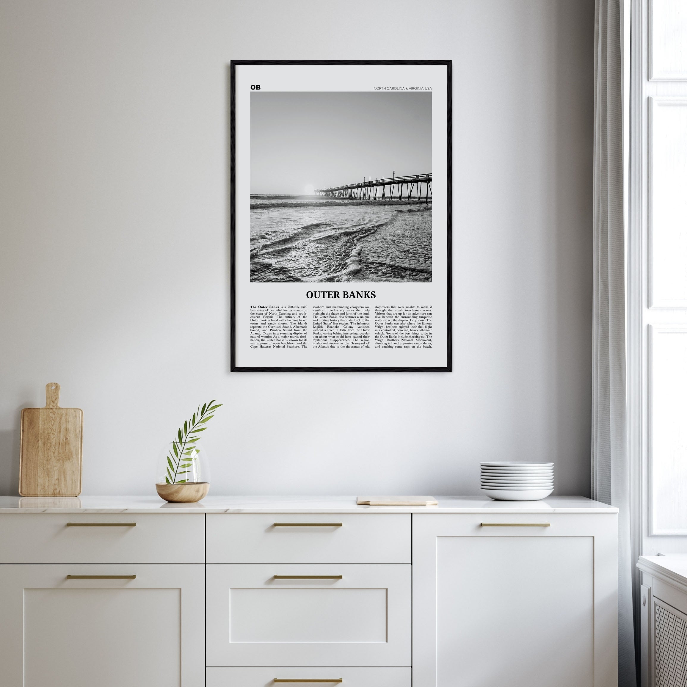 Outer Banks Travel B&W Poster