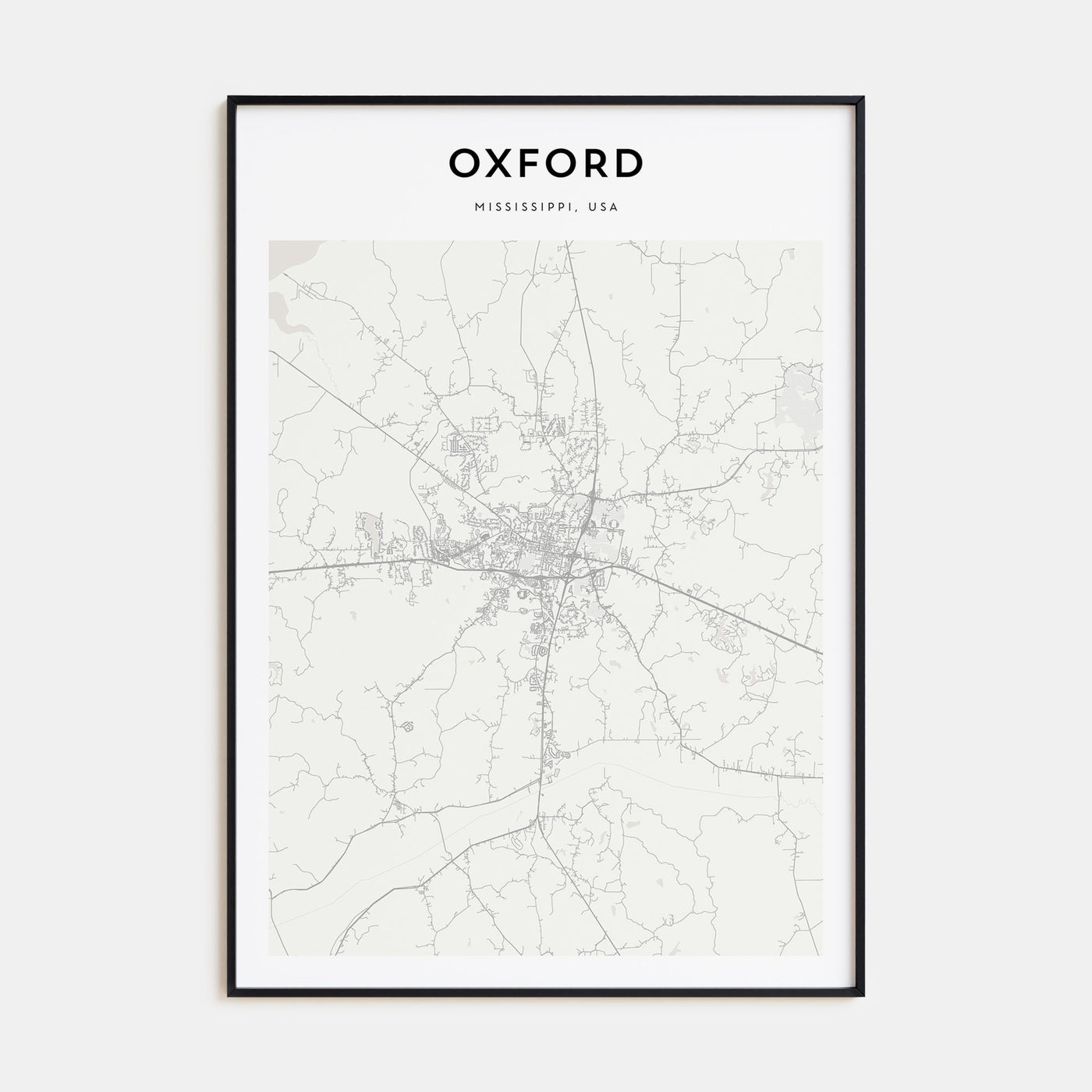 Oxford, Mississippi Map Portrait Poster