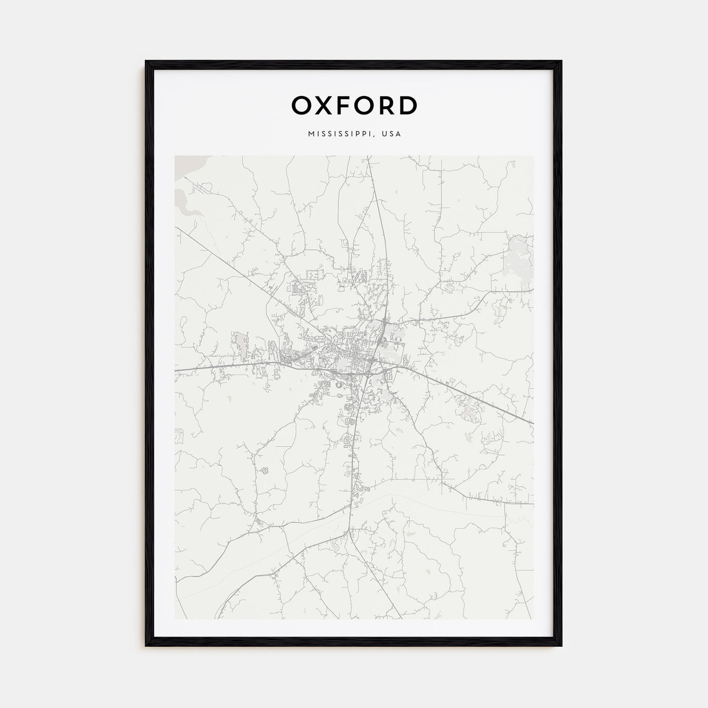 Oxford, Mississippi Map Portrait Poster