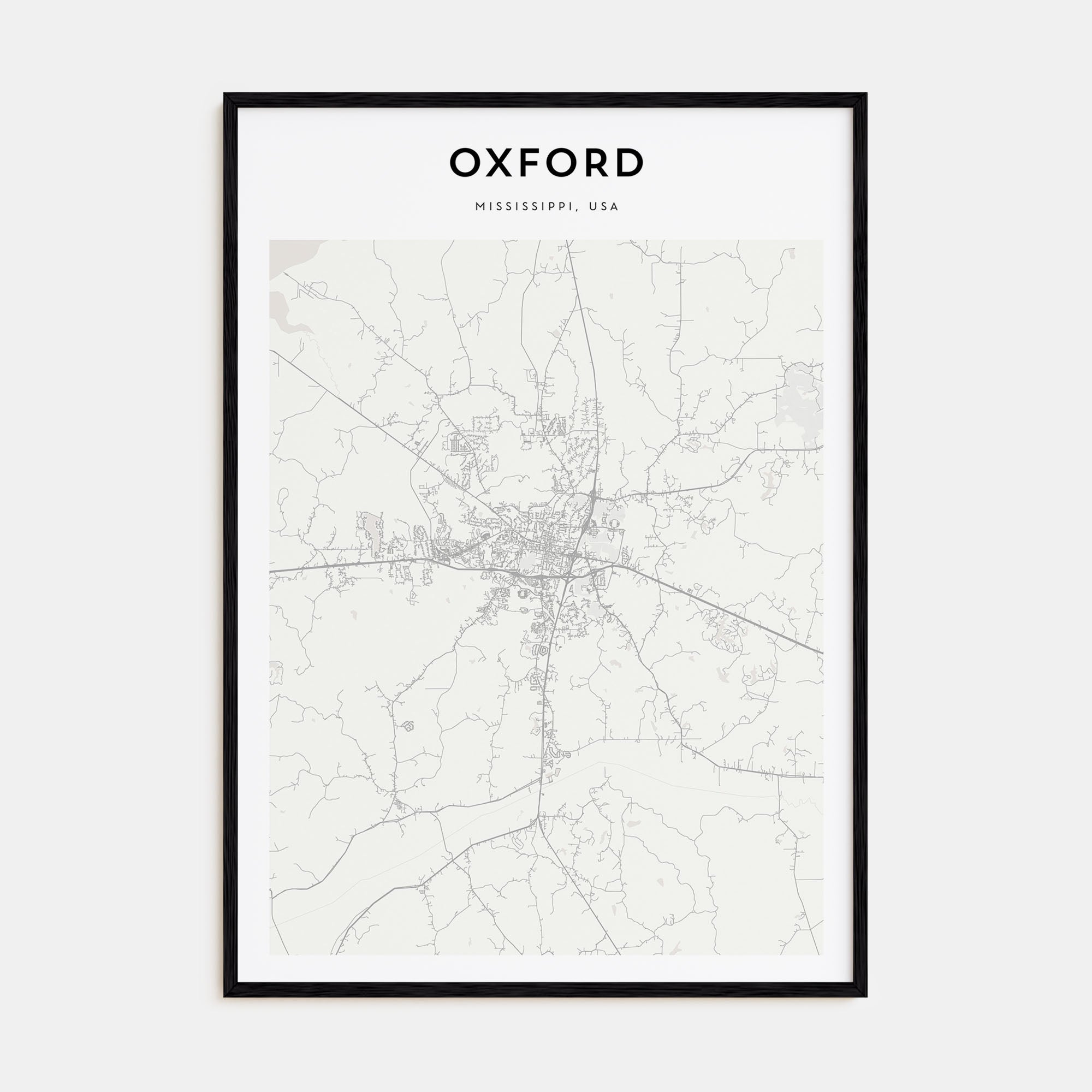 Oxford, Mississippi Map Portrait Poster