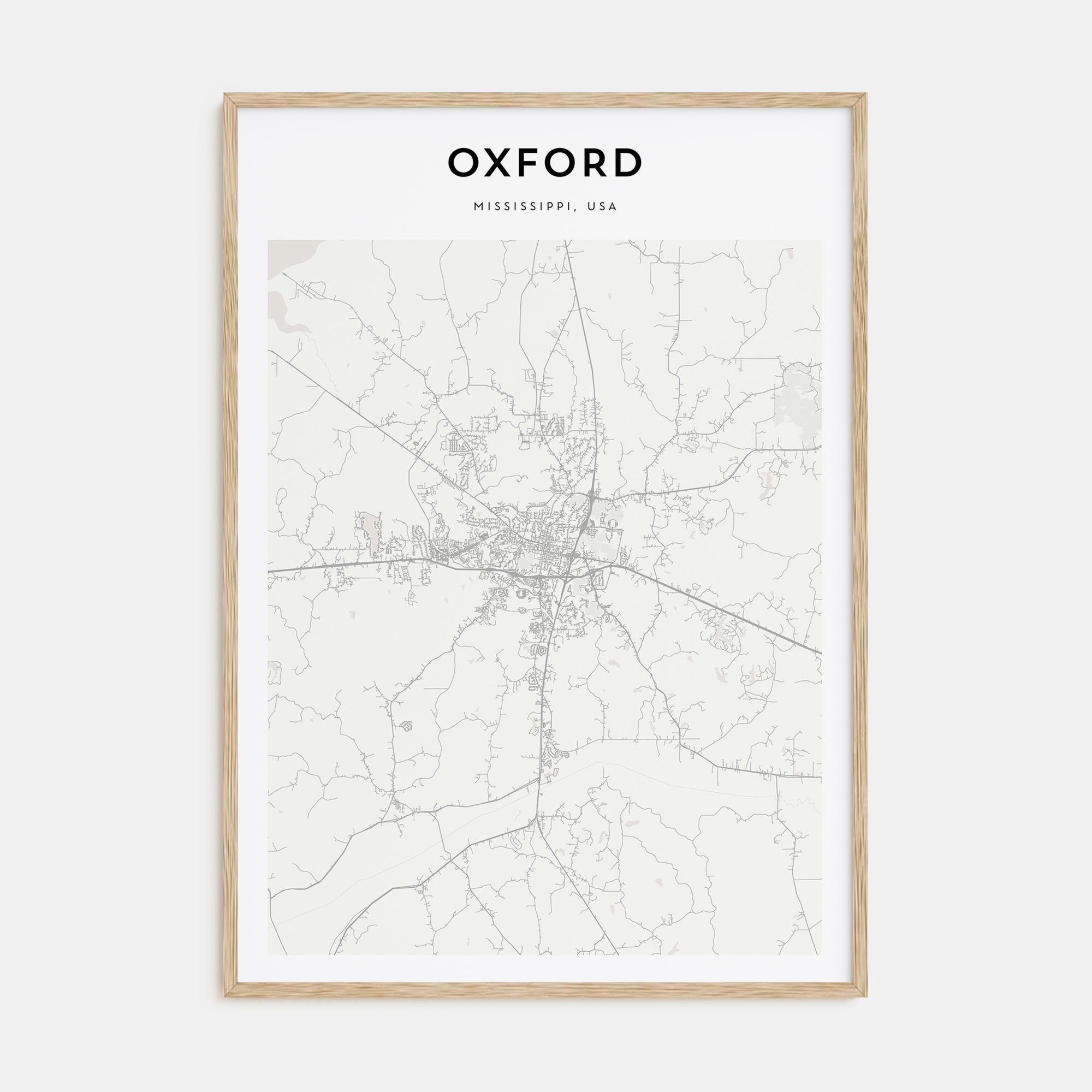 Oxford, Mississippi Map Portrait Poster