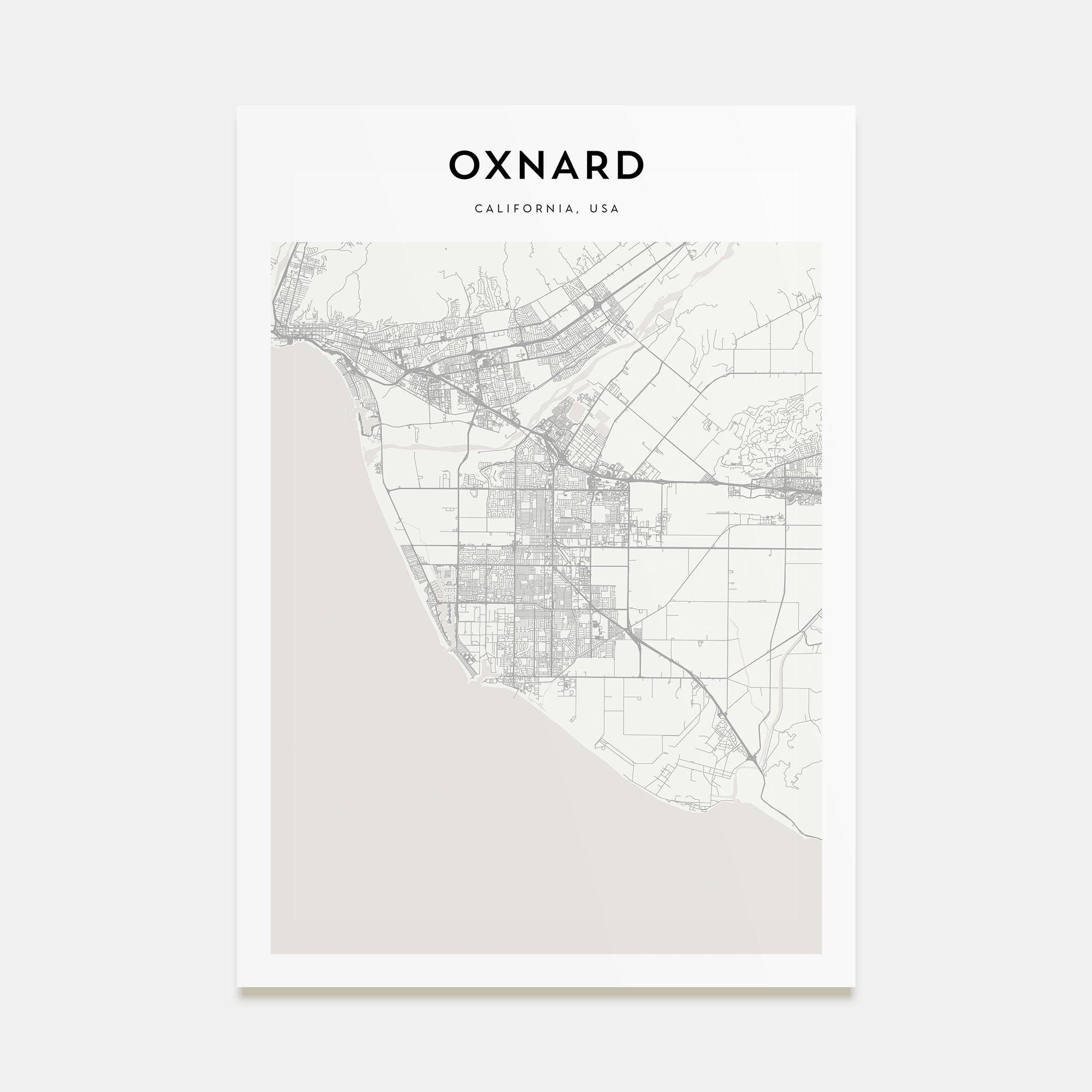 Oxnard Map Portrait Poster