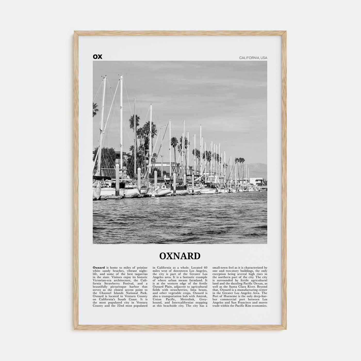 Oxnard Travel B&W Poster