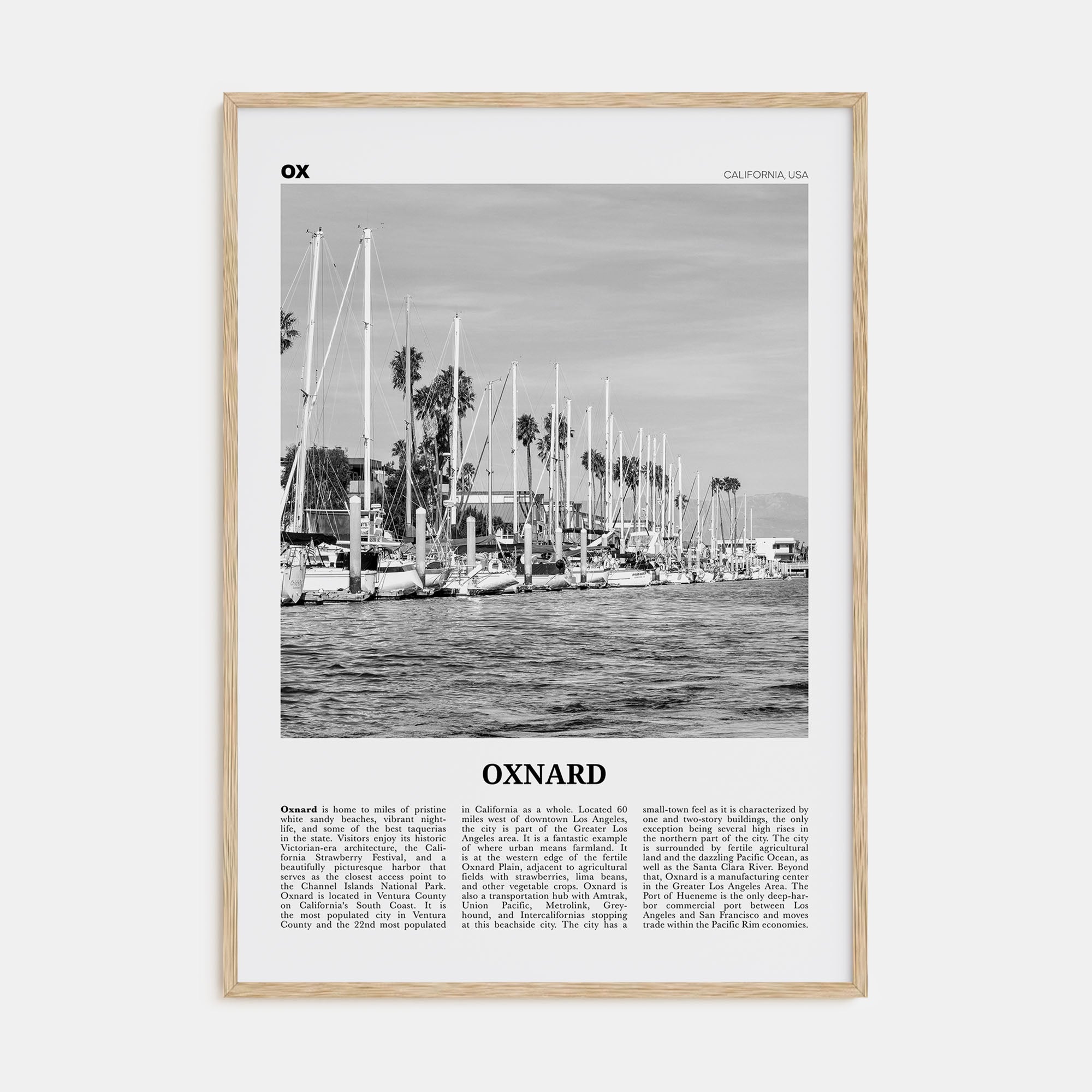 Oxnard Travel B&W Poster
